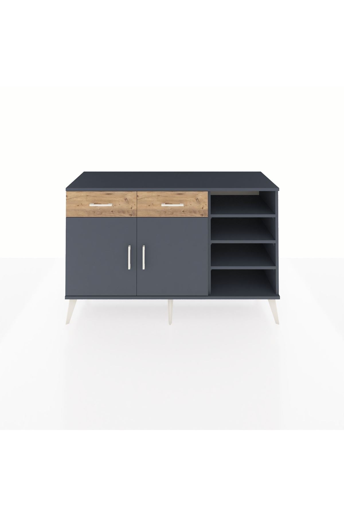 Kronos Konsol 5 Raflı 2 Çekmeceli 2 Kapaklı 132x59x83 - S606M024V18C