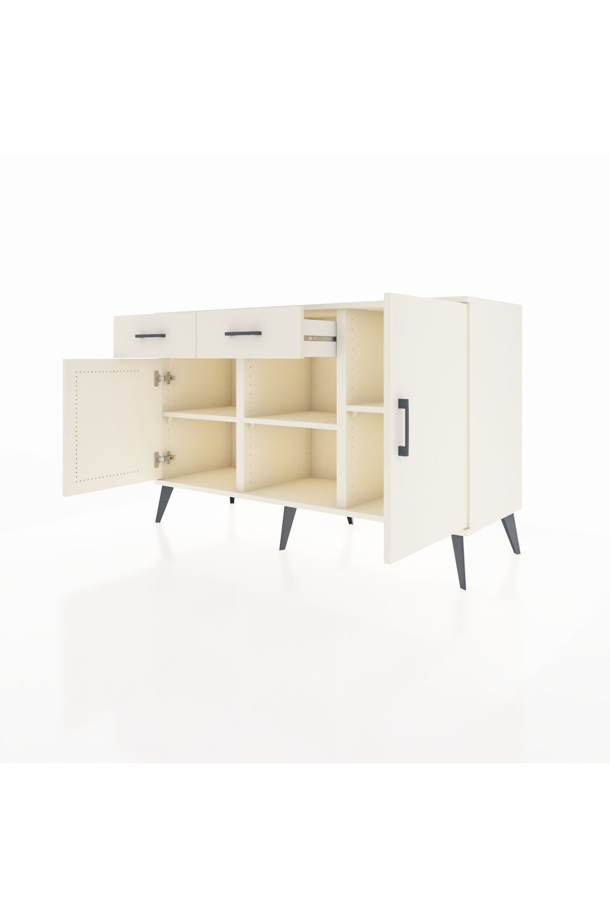 Kronos Konsol 3 Raflı 2 Çekmeceli 3 Kapaklı 132x59x83 - S606M025V04C