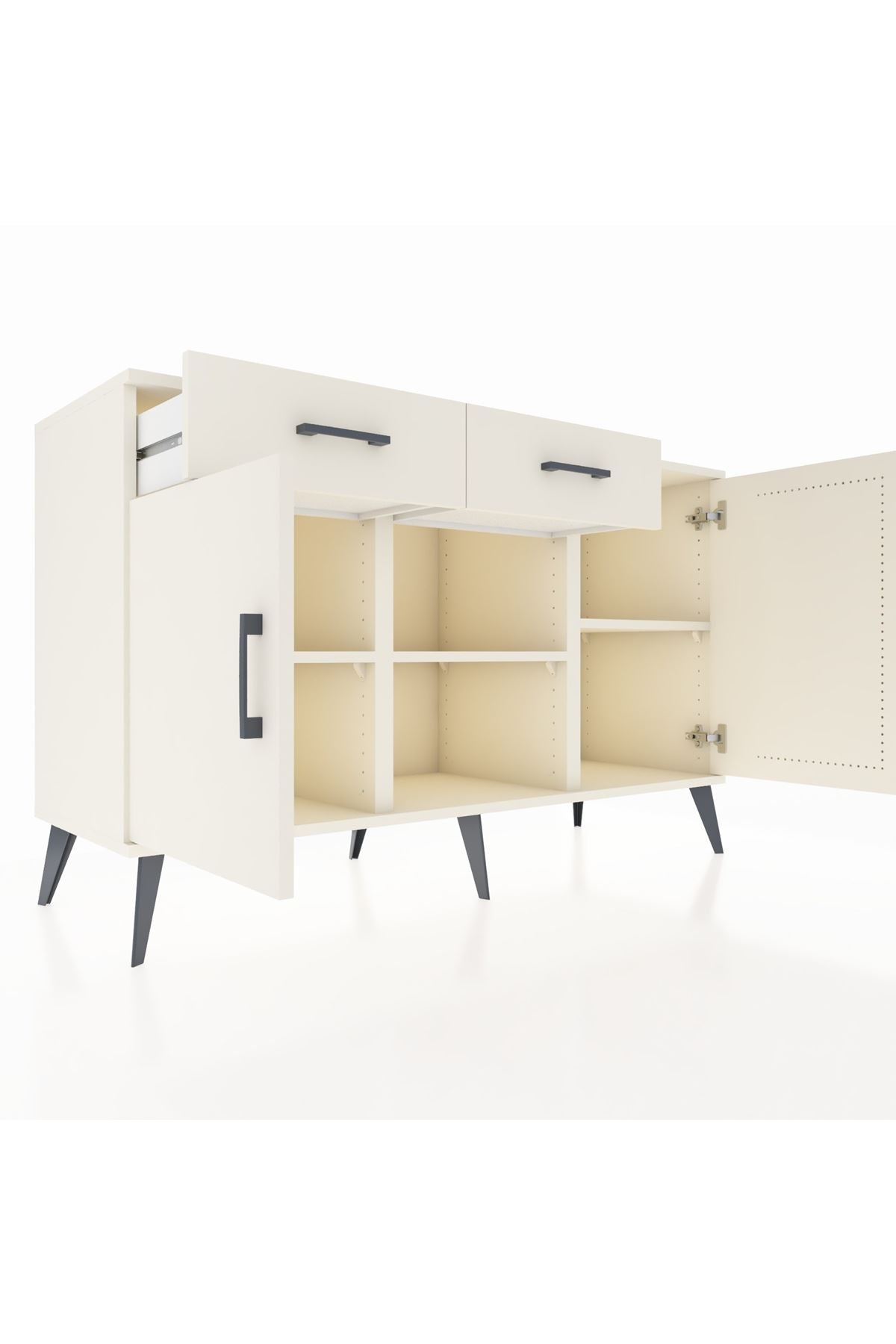 Kronos Konsol 3 Raflı 2 Çekmeceli 3 Kapaklı 132x59x83 - S606M025V04C