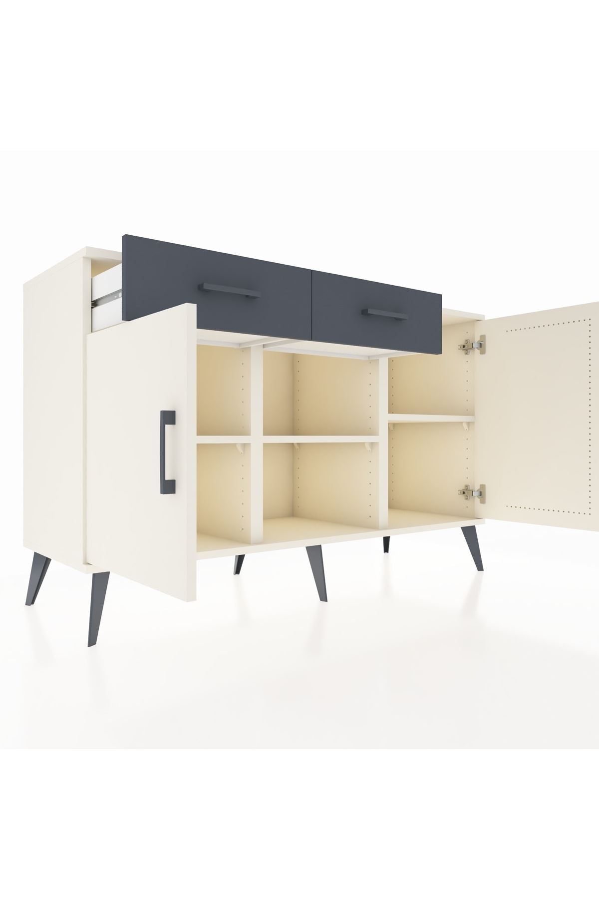 Kronos Konsol 3 Raflı 2 Çekmeceli 3 Kapaklı 132x59x83 - S606M025V05C