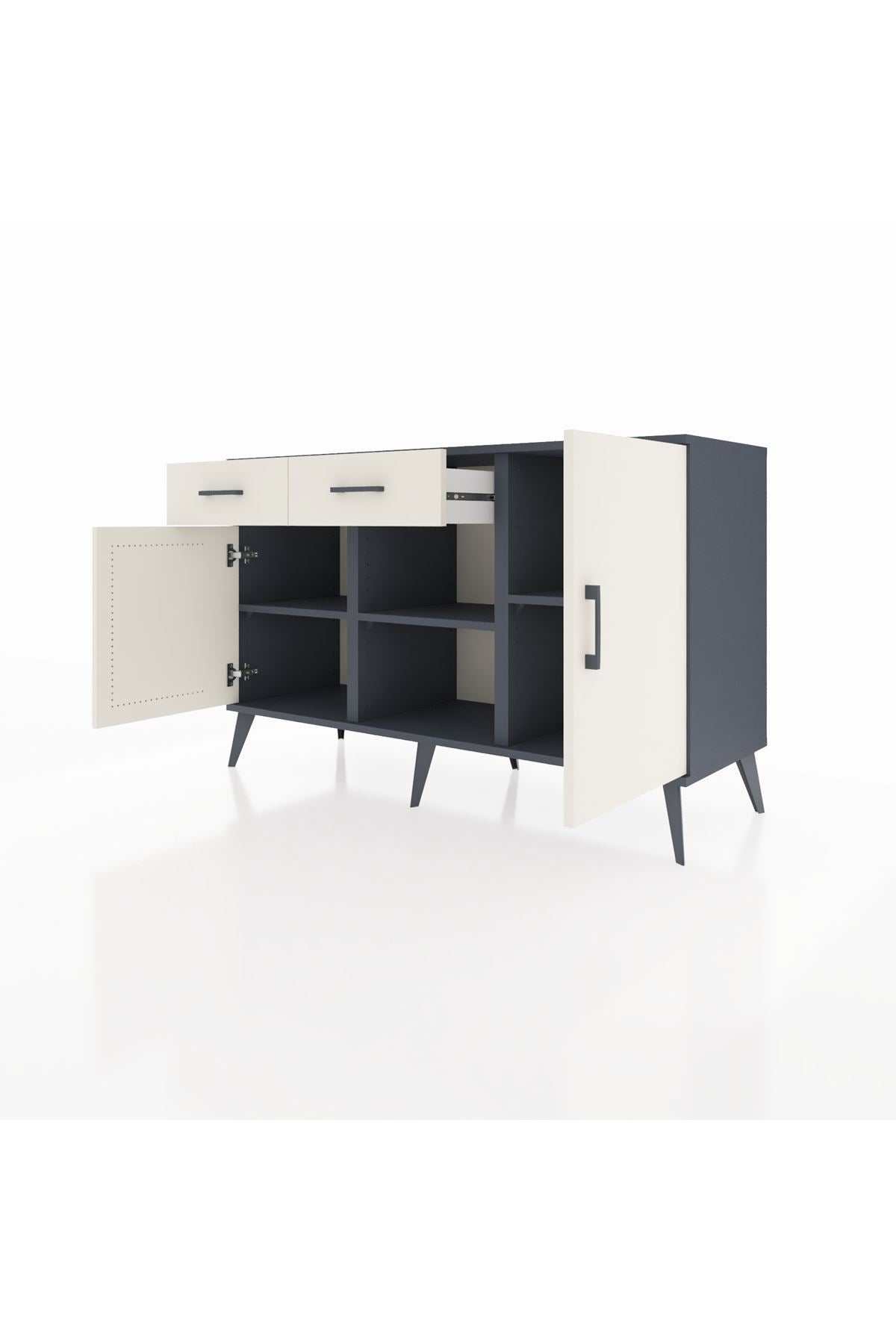 Kronos Konsol 3 Raflı 2 Çekmeceli 3 Kapaklı 132x59x83 - S606M025V13C
