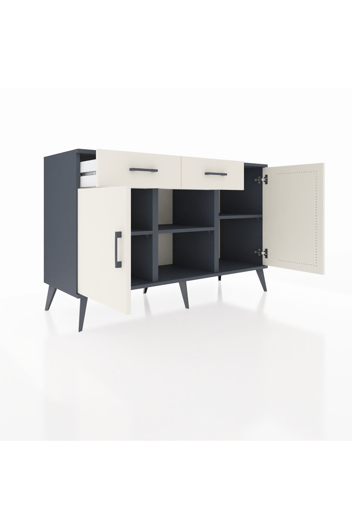 Kronos Konsol 3 Raflı 2 Çekmeceli 3 Kapaklı 132x59x83 - S606M025V13C