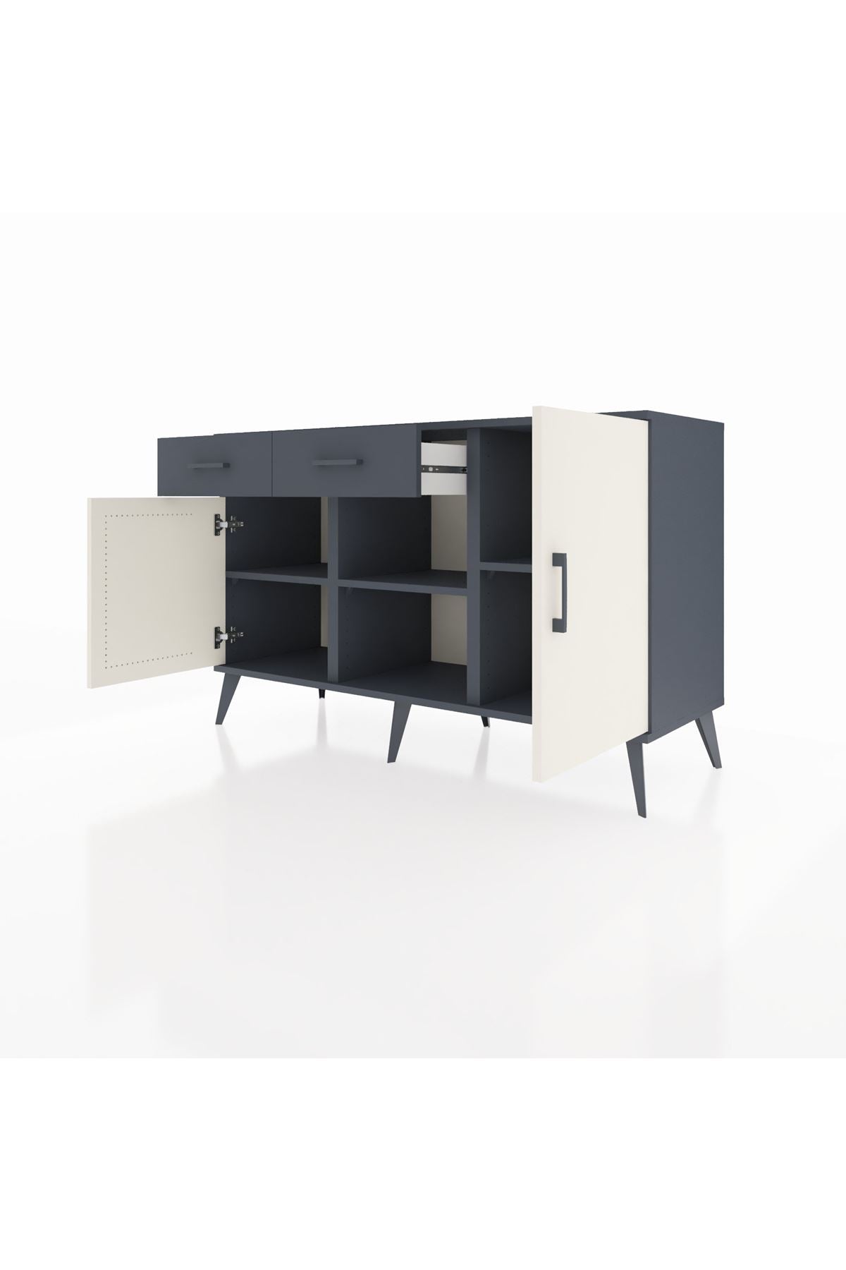 Kronos Konsol 3 Raflı 2 Çekmeceli 3 Kapaklı 132x59x83 - S606M025V14C