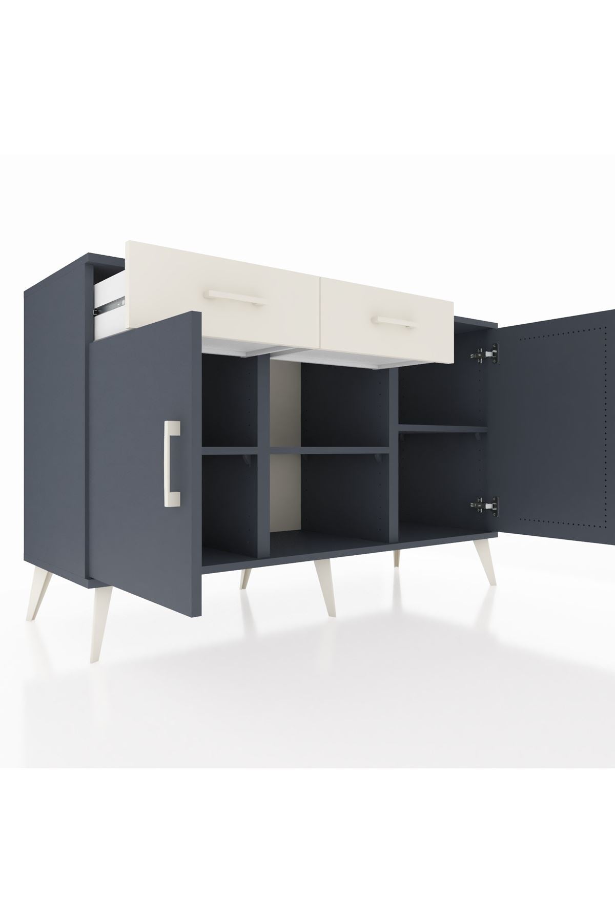 Kronos Konsol 3 Raflı 2 Çekmeceli 3 Kapaklı 132x59x83 - S606M025V16C