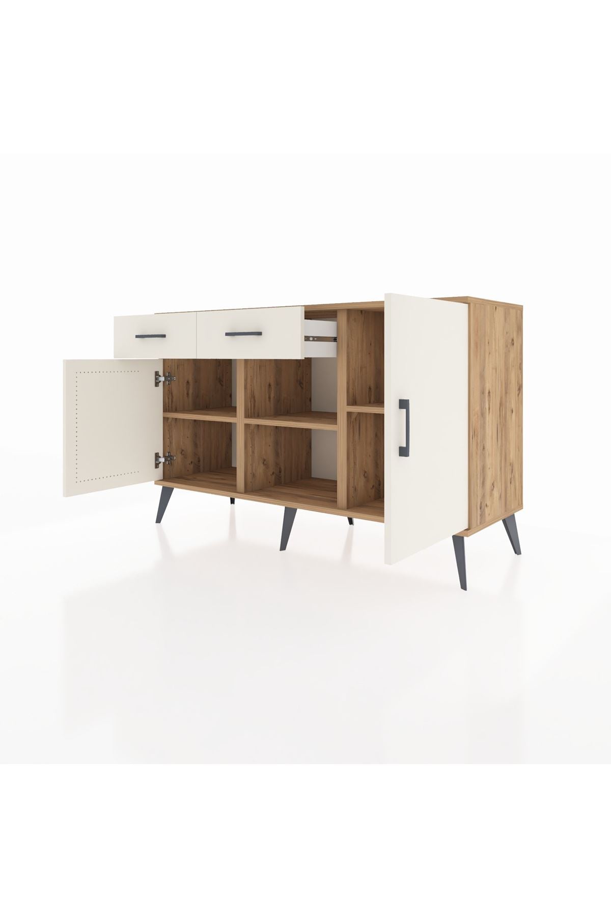 Kronos Konsol 3 Raflı 2 Çekmeceli 3 Kapaklı 132x59x83 - S606M025V22C