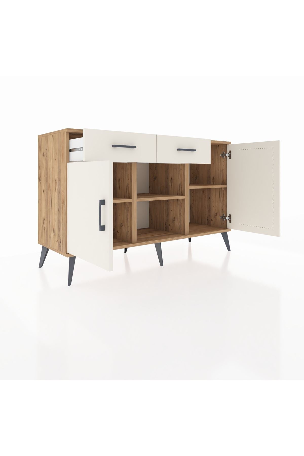 Kronos Konsol 3 Raflı 2 Çekmeceli 3 Kapaklı 132x59x83 - S606M025V22C