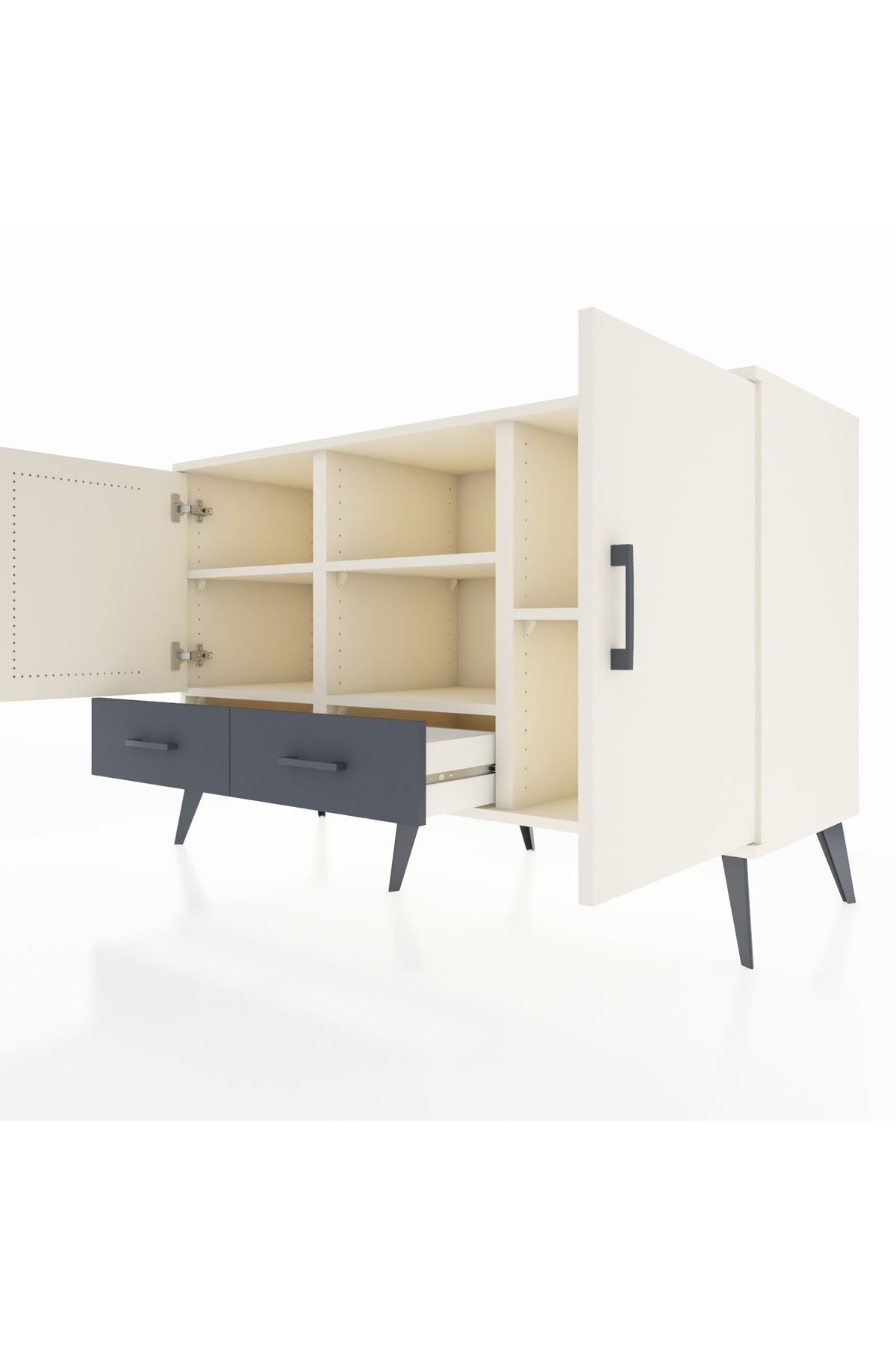 Kronos Konsol 5 Raflı 2 Çekmeceli 3 Kapaklı 132x59x83 - S606M026V05C