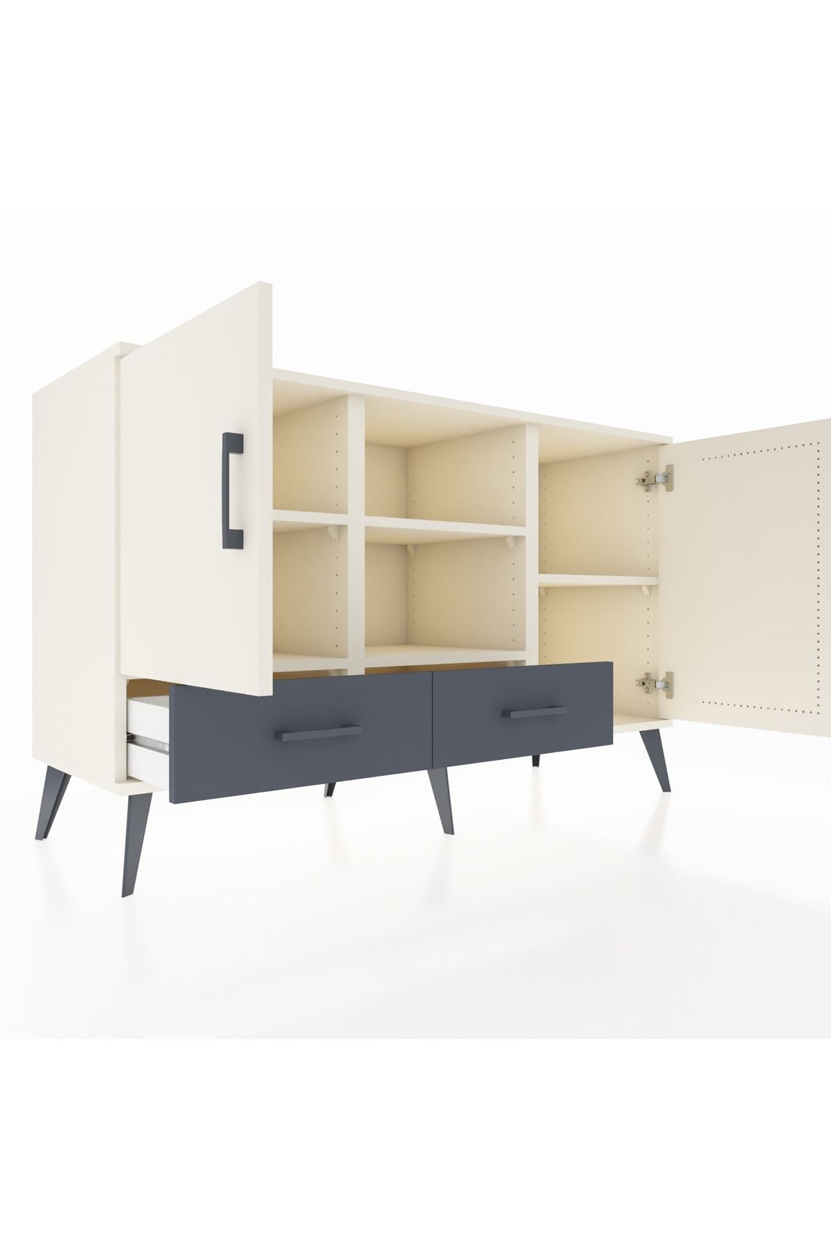 Kronos Konsol 5 Raflı 2 Çekmeceli 3 Kapaklı 132x59x83 - S606M026V05C