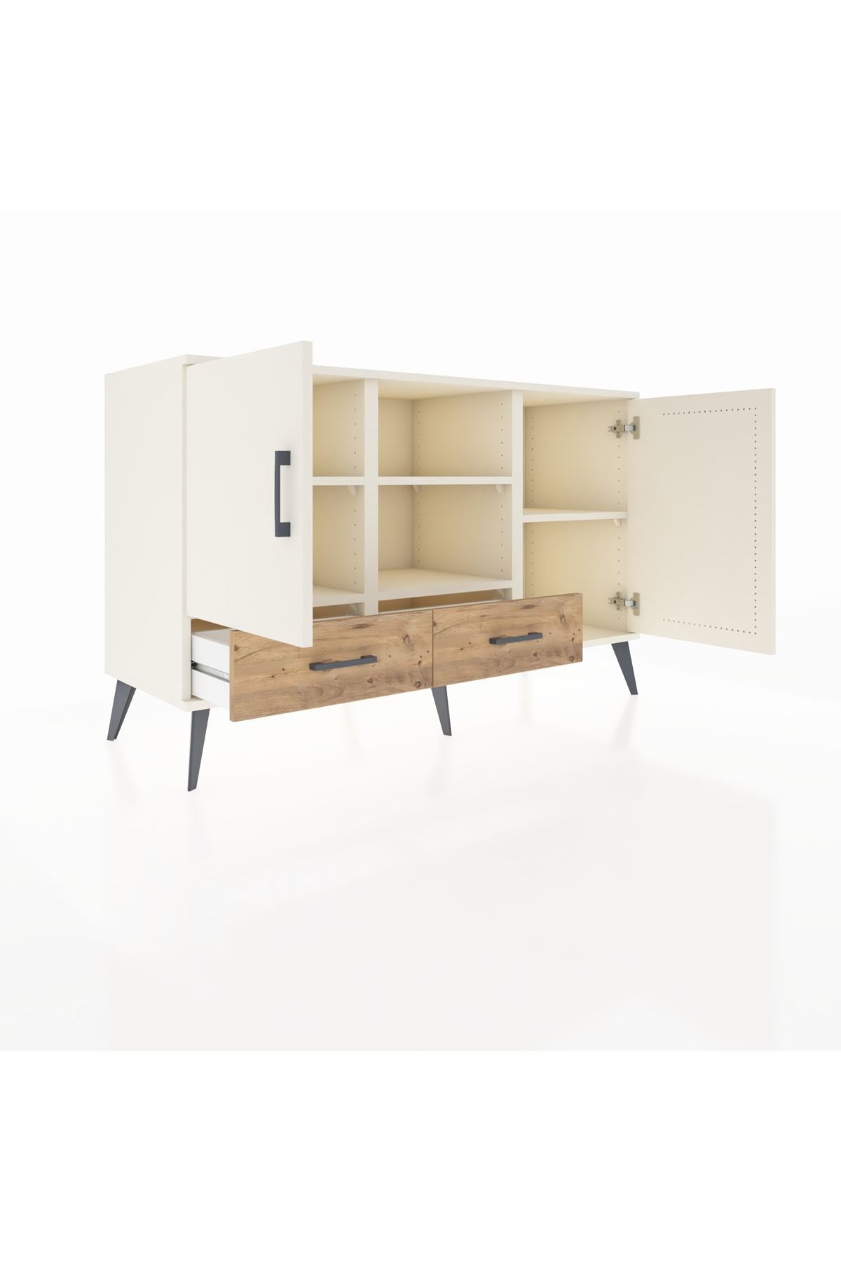 Kronos Konsol 5 Raflı 2 Çekmeceli 3 Kapaklı 132x59x83 - S606M026V06C