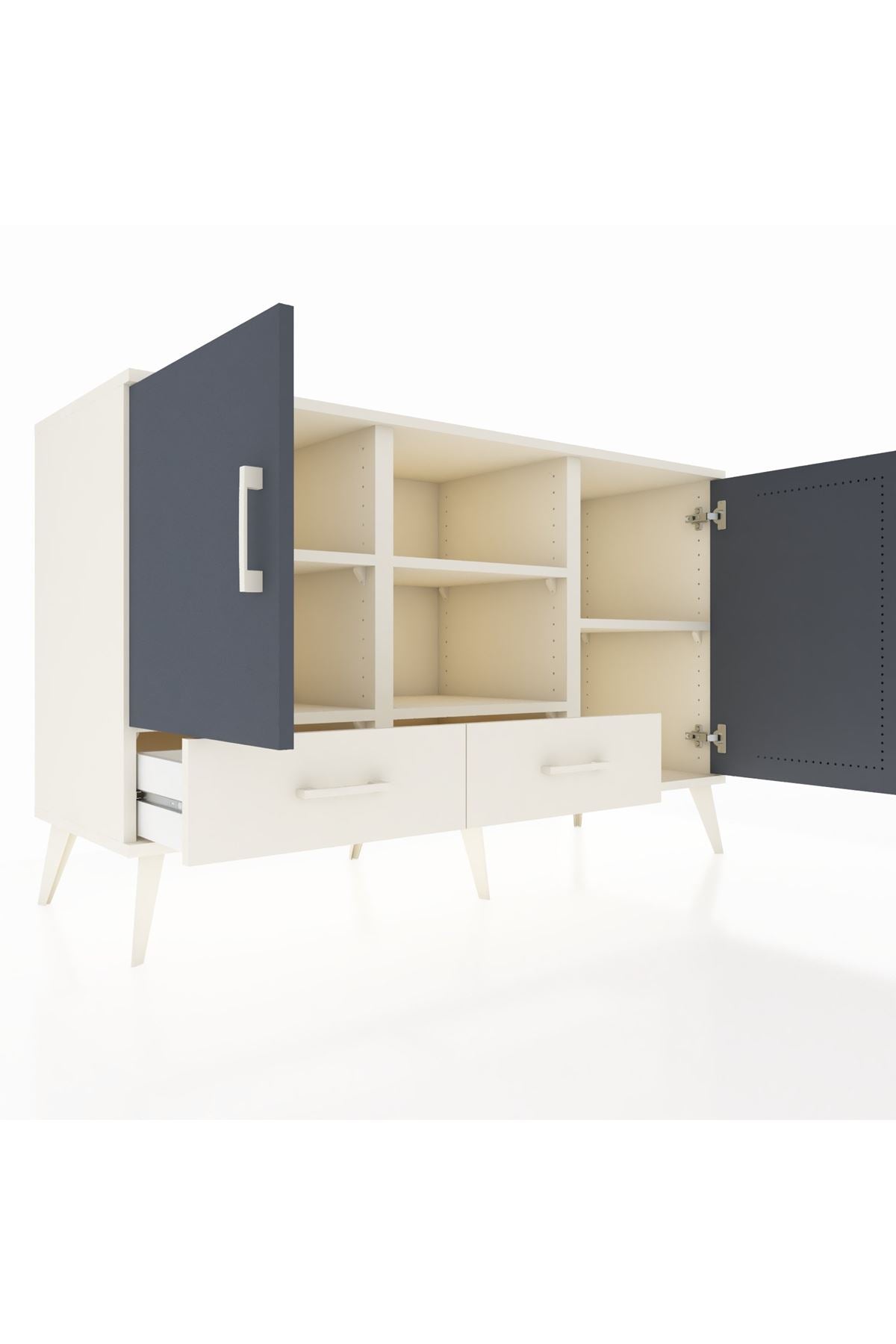 Kronos Konsol 5 Raflı 2 Çekmeceli 3 Kapaklı 132x59x83 - S606M026V07C