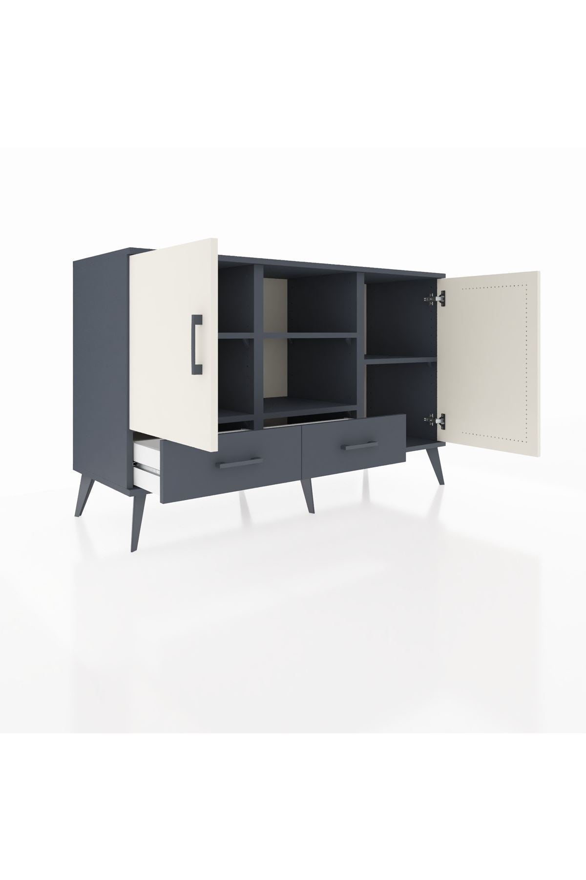 Kronos Konsol 5 Raflı 2 Çekmeceli 3 Kapaklı 132x59x83 - S606M026V14C