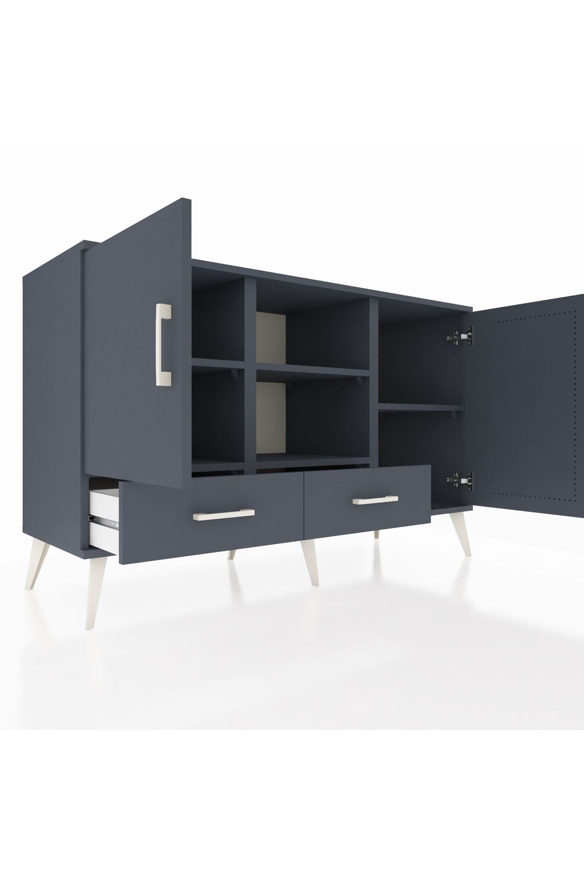 Kronos Konsol 5 Raflı 2 Çekmeceli 3 Kapaklı 132x59x83 - S606M026V17C