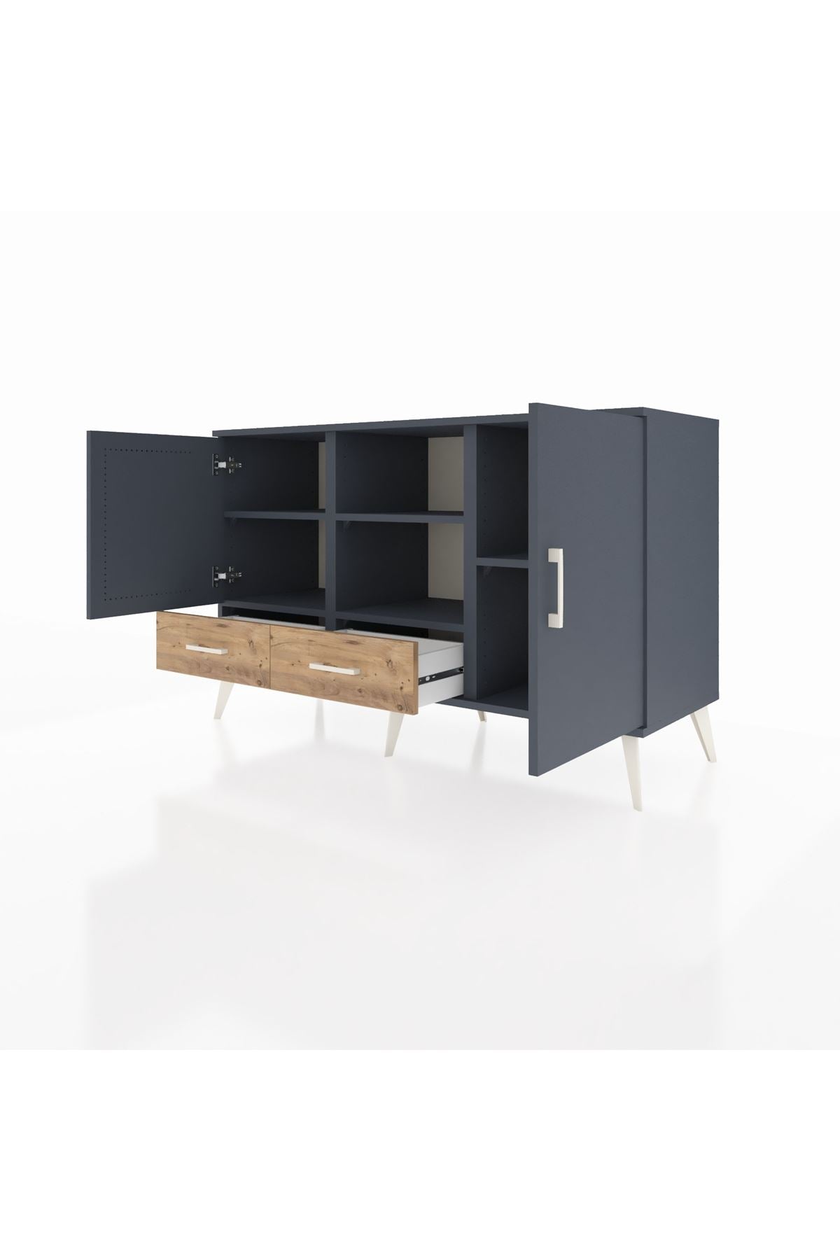 Kronos Konsol 5 Raflı 2 Çekmeceli 3 Kapaklı 132x59x83 - S606M026V18C