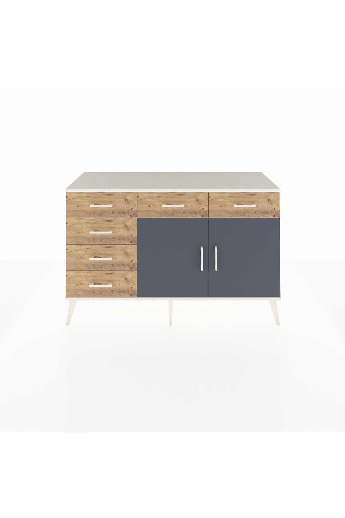 Kronos Konsol 2 Raflı 6 Çekmeceli 2 Kapaklı 132x59x83 - S606M028V09C