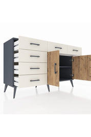 Kronos Konsol 2 Raflı 6 Çekmeceli 2 Kapaklı 132x59x83 - S606M028V10C