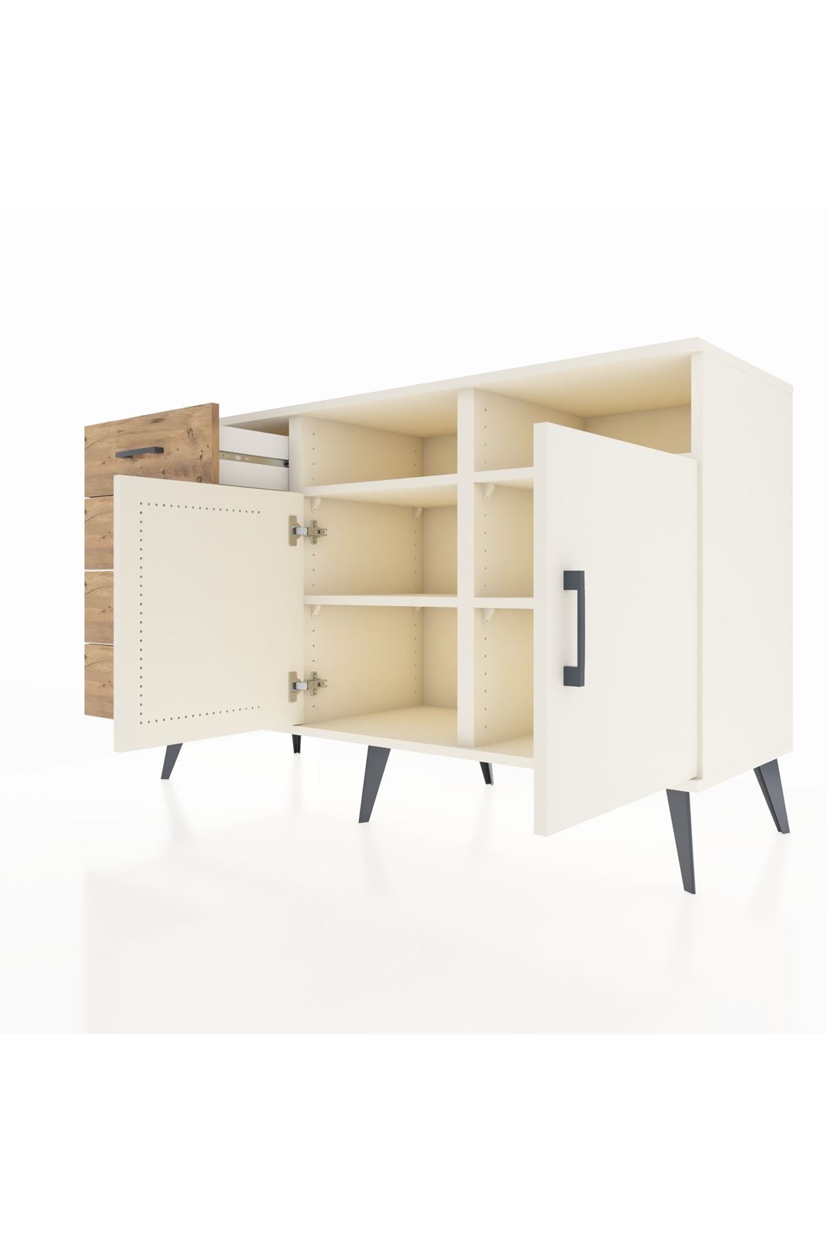 Kronos Konsol 4 Raflı 4 Çekmeceli 2 Kapaklı 132x59x83 - S606M029V06C
