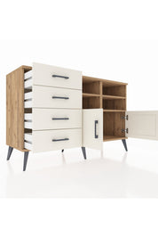 Kronos Konsol 4 Raflı 4 Çekmeceli 2 Kapaklı 132x59x83 - S606M030V22C
