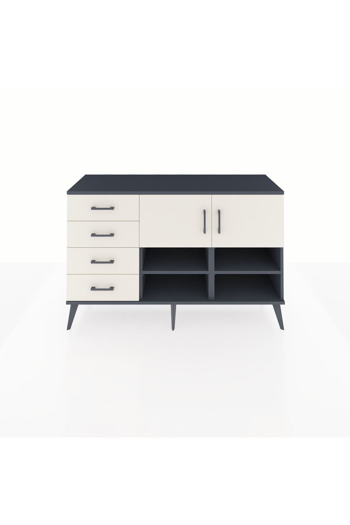 Kronos Konsol 4 Raflı 4 Çekmeceli 2 Kapaklı 132x59x83 - S606M031V13C