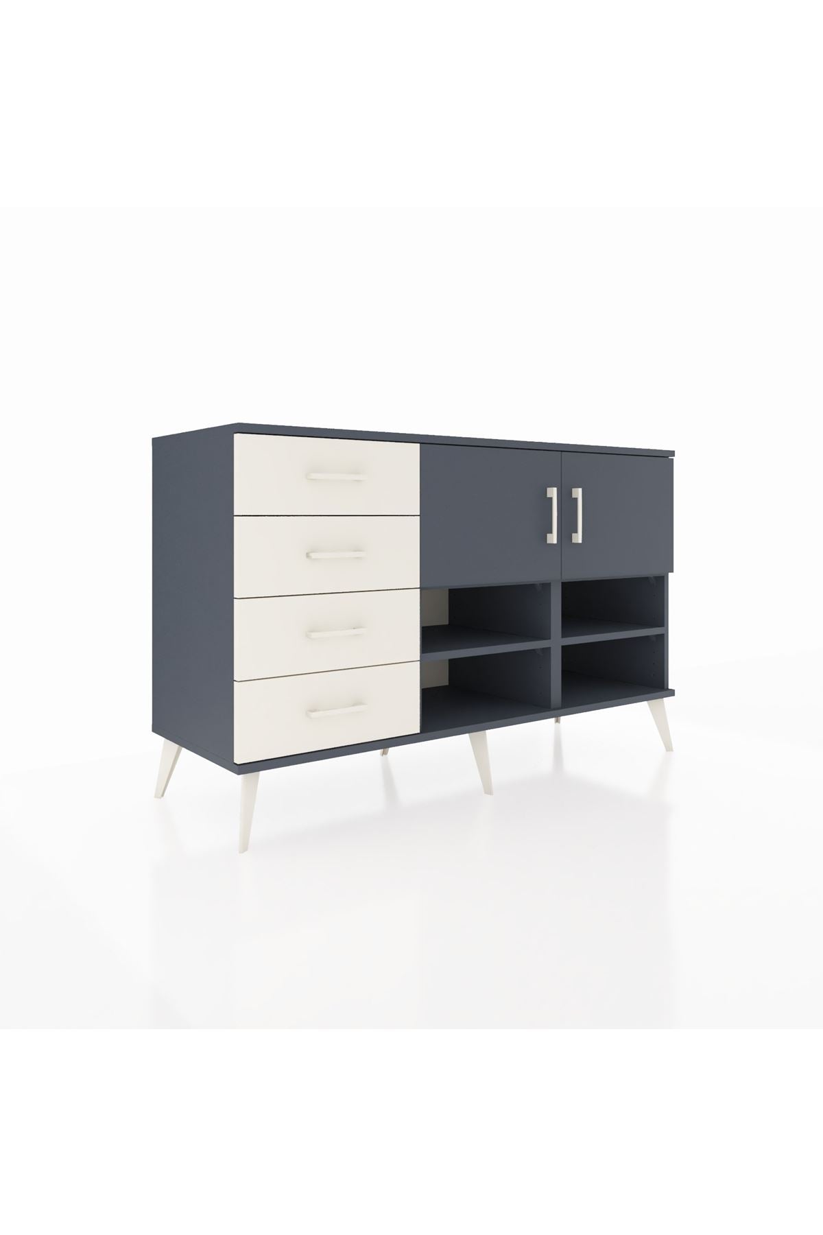 Kronos Konsol 4 Raflı 4 Çekmeceli 2 Kapaklı 132x59x83 - S606M031V16C