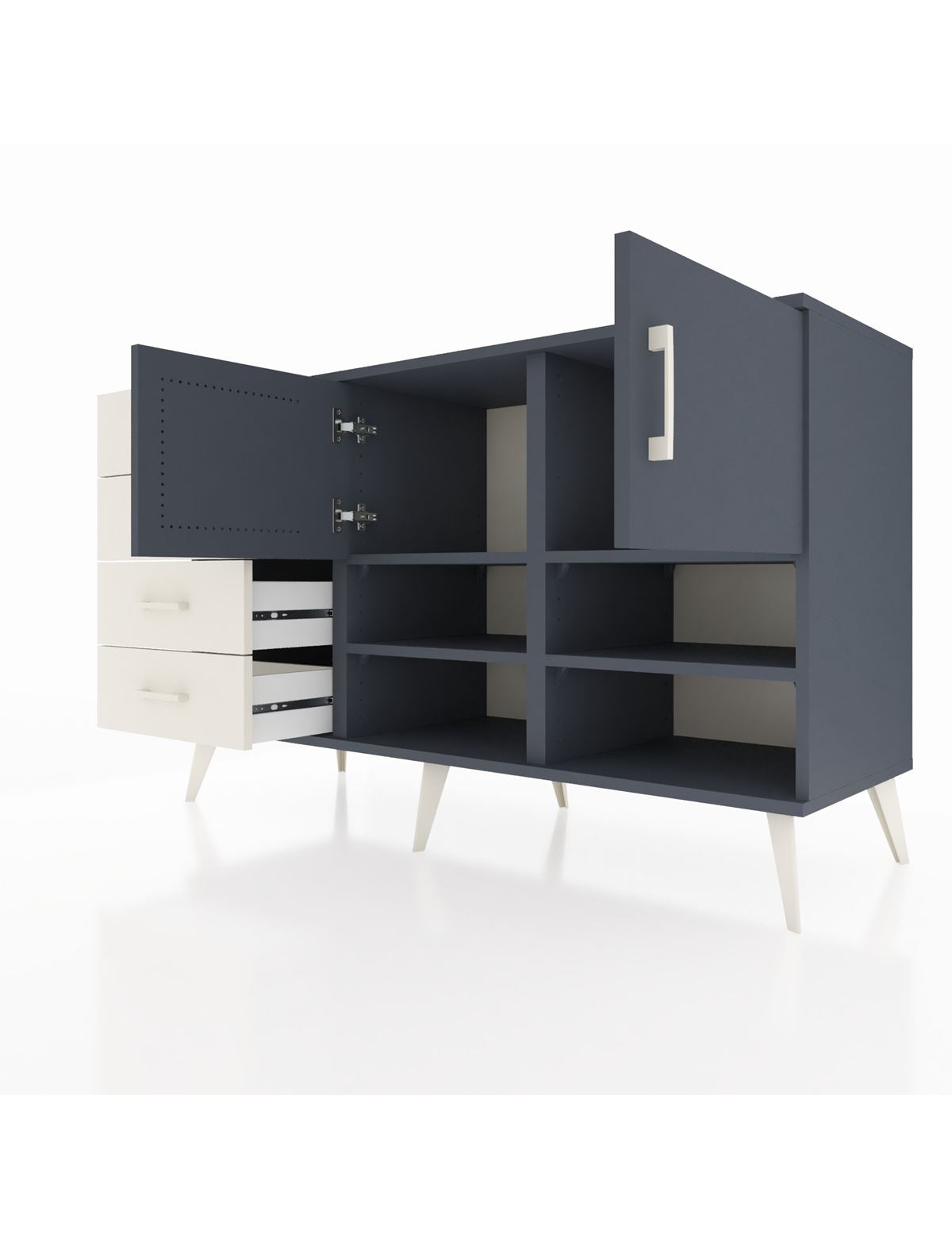 Kronos Konsol 4 Raflı 4 Çekmeceli 2 Kapaklı 132x59x83 - S606M031V16C