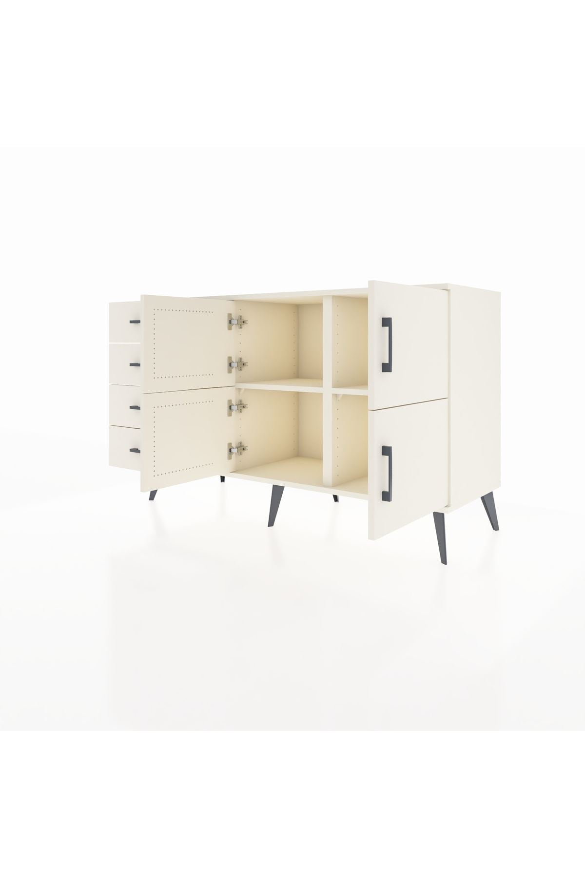 Kronos Konsol 2 Raflı 4 Çekmeceli 4 Kapaklı 132x59x83 - S606M032V04C