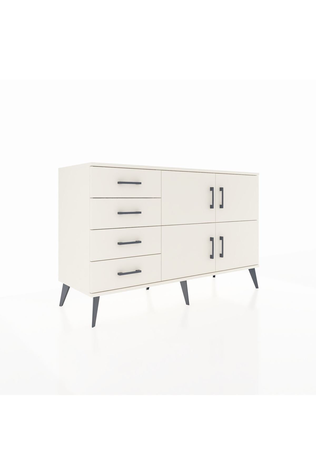 Kronos Konsol 2 Raflı 4 Çekmeceli 4 Kapaklı 132x59x83 - S606M032V04C