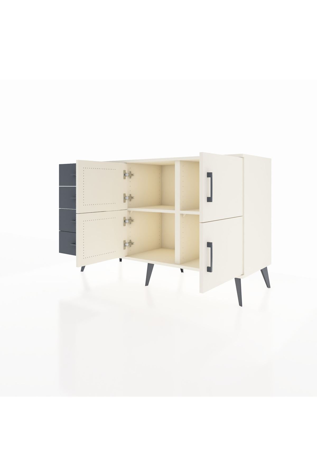 Kronos Konsol 2 Raflı 4 Çekmeceli 4 Kapaklı 132x59x83 - S606M032V05C