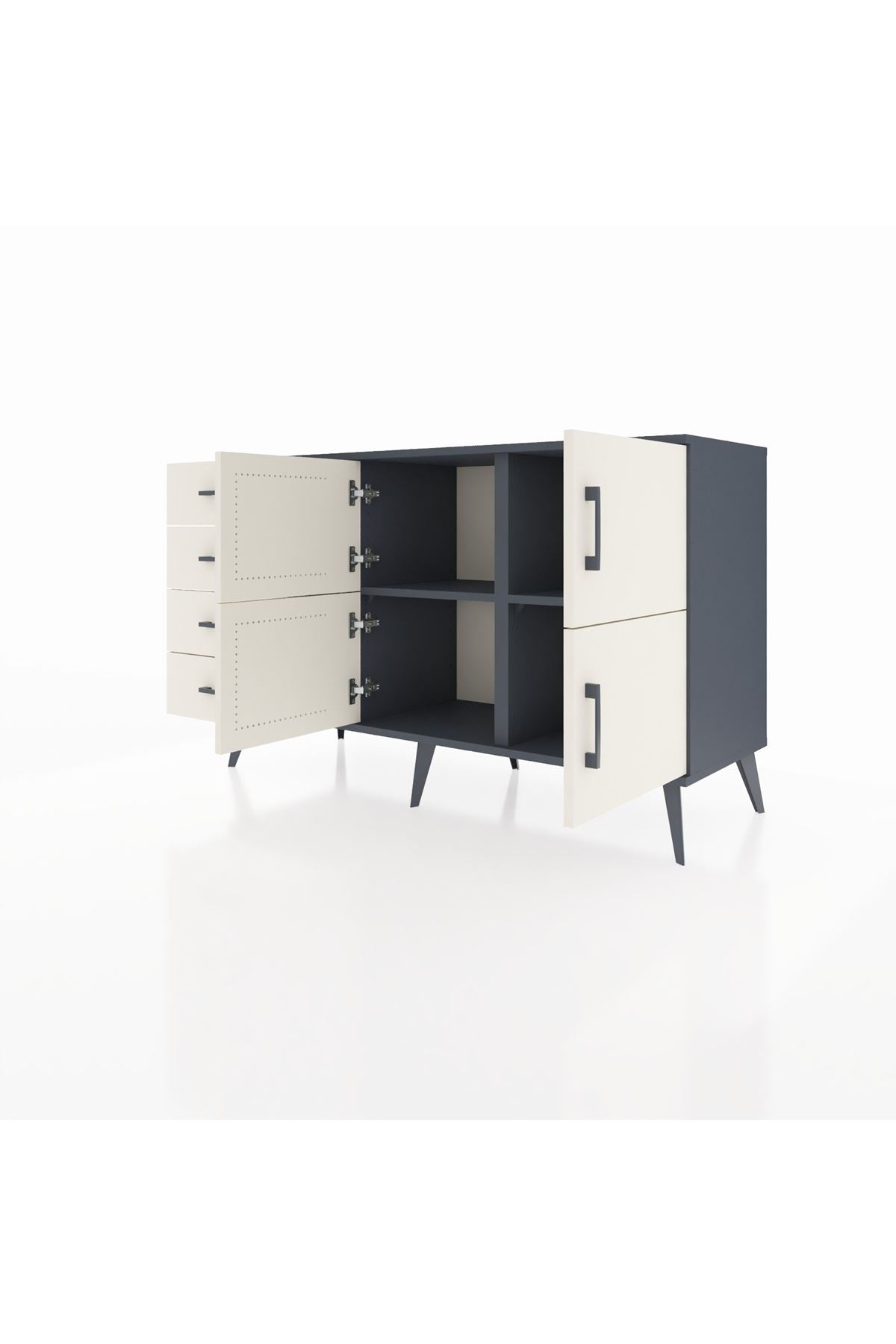 Kronos Konsol 2 Raflı 4 Çekmeceli 4 Kapaklı 132x59x83 - S606M032V13C