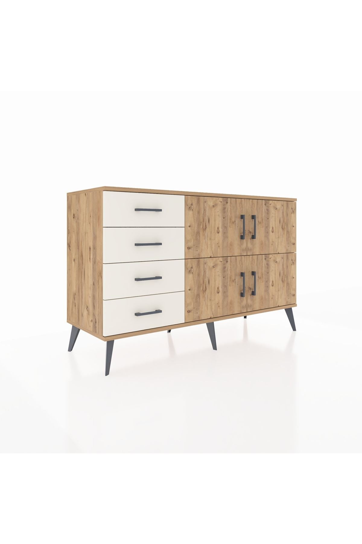 Kronos Konsol 2 Raflı 4 Çekmeceli 4 Kapaklı 132x59x83 - S606M032V19C