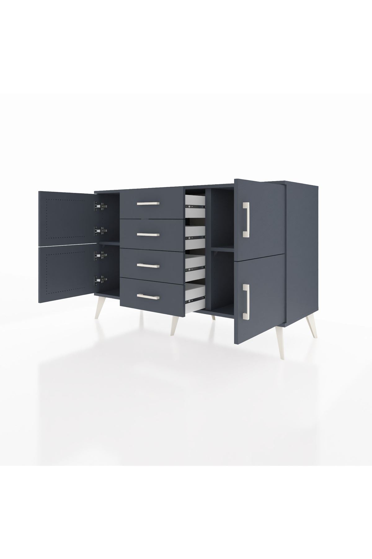 Kronos Konsol 2 Raflı 4 Çekmeceli 4 Kapaklı 132x59x83 - S606M033V17C