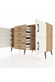 Kronos Konsol 2 Raflı 4 Çekmeceli 4 Kapaklı 132x59x83 - S606M033V24C