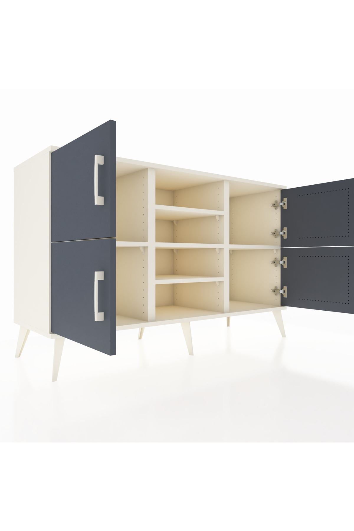 Kronos Konsol 5 Raflı 4 Kapaklı 132x59x83 - S606M034V07C