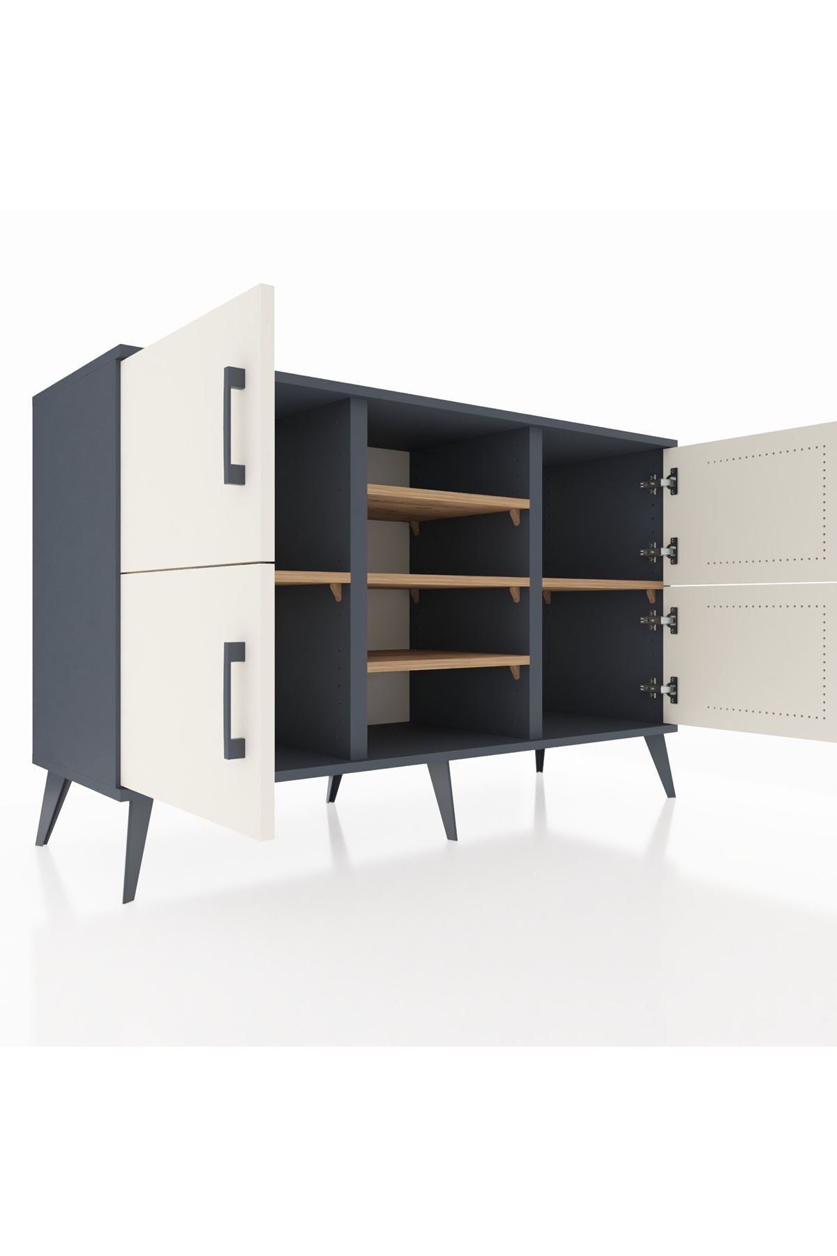 Kronos Konsol 5 Raflı 4 Kapaklı 132x59x83 - S606M034V15C