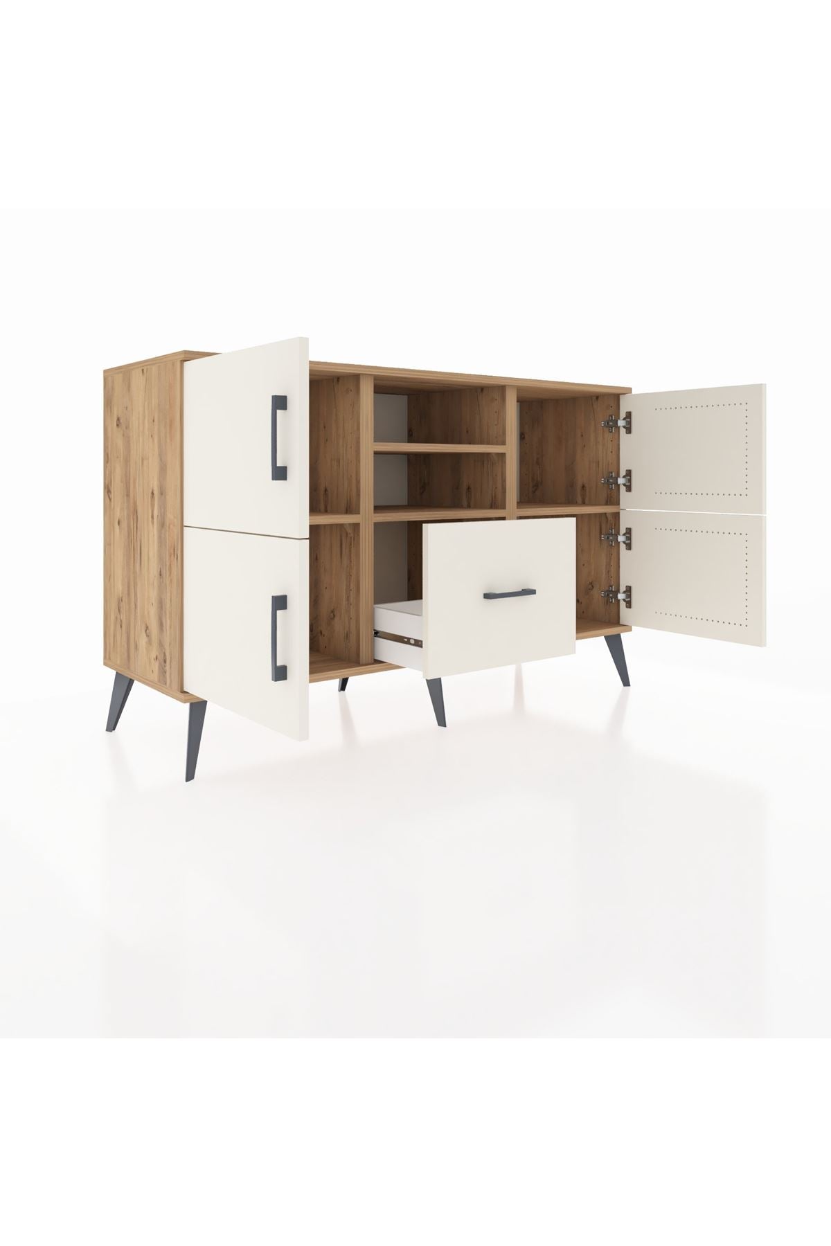 Kronos Konsol 4 Raflı Tek Çekmeceli 4 Kapaklı 132x59x83 - S606M035V22C
