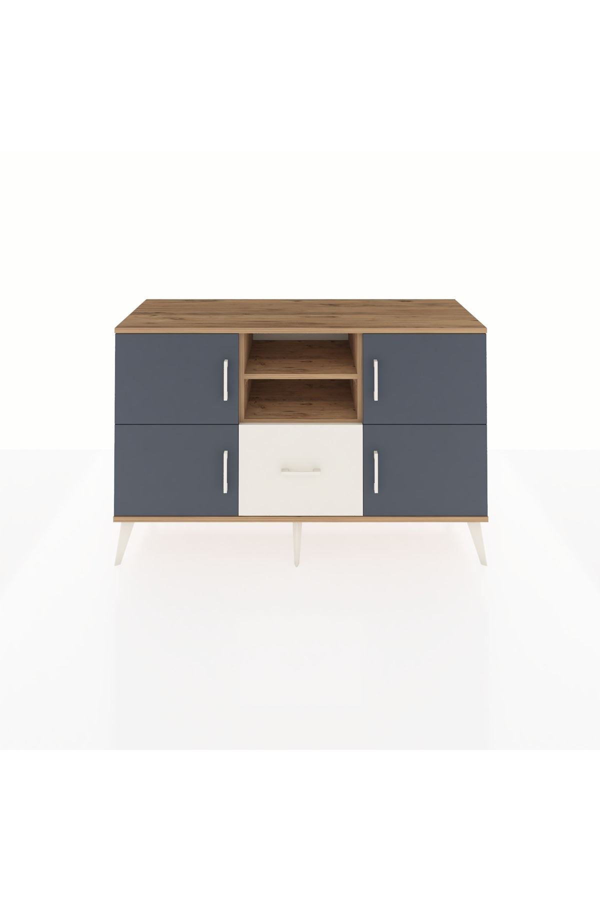 Kronos Konsol 4 Raflı Tek Çekmeceli 4 Kapaklı 132x59x83 - S606M035V25C