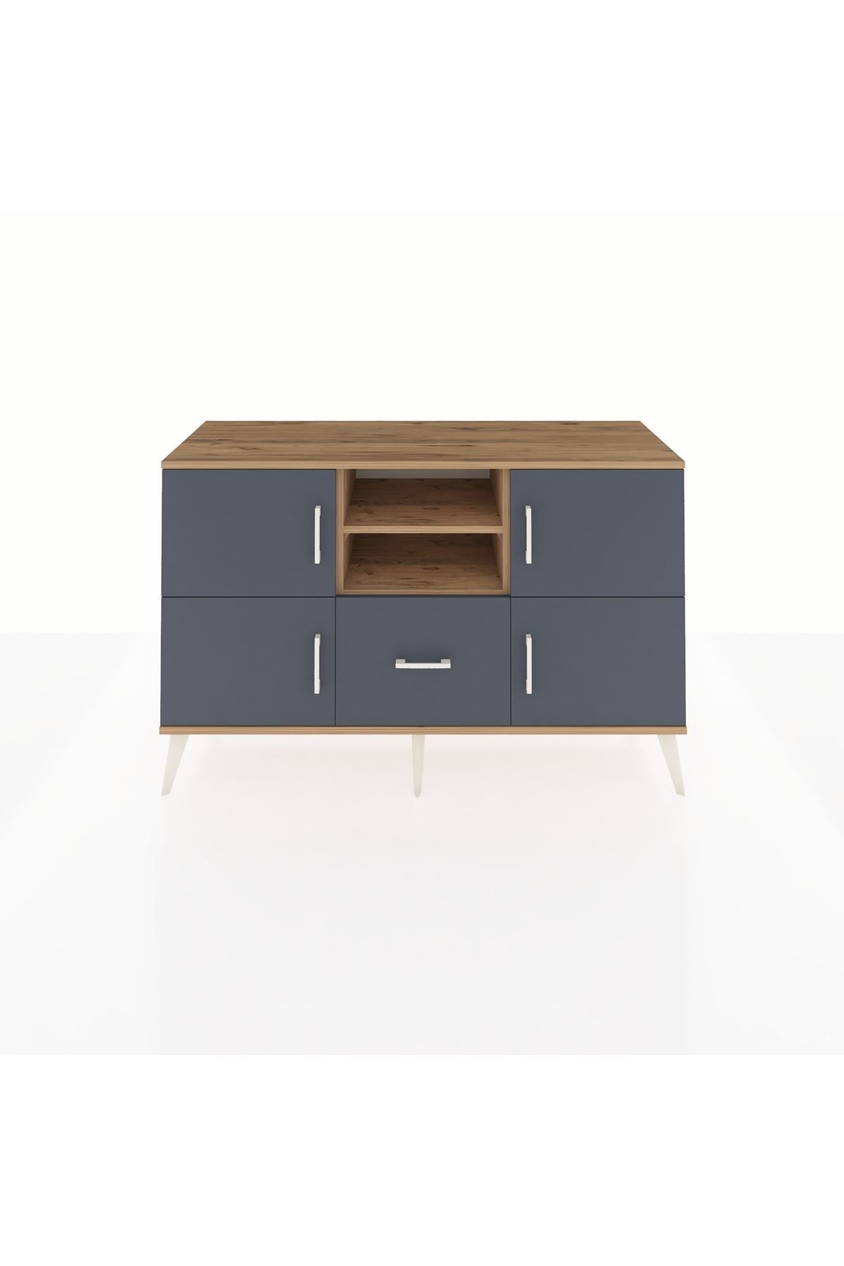 Kronos Konsol 4 Raflı Tek Çekmeceli 4 Kapaklı 132x59x83 - S606M035V26C