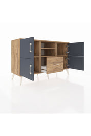 Kronos Konsol 4 Raflı Tek Çekmeceli 4 Kapaklı 132x59x83 - S606M035V27C