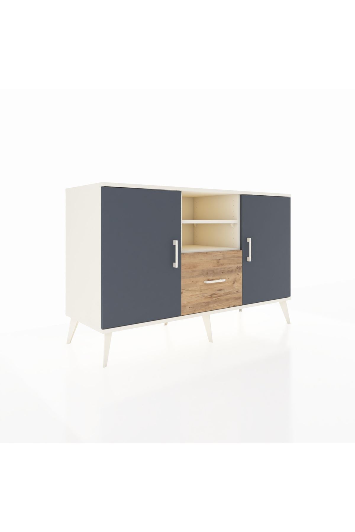 Kronos Konsol 4 Raflı Tek Çekmeceli 2 Kapaklı 132x59x83 - S606M036V09C