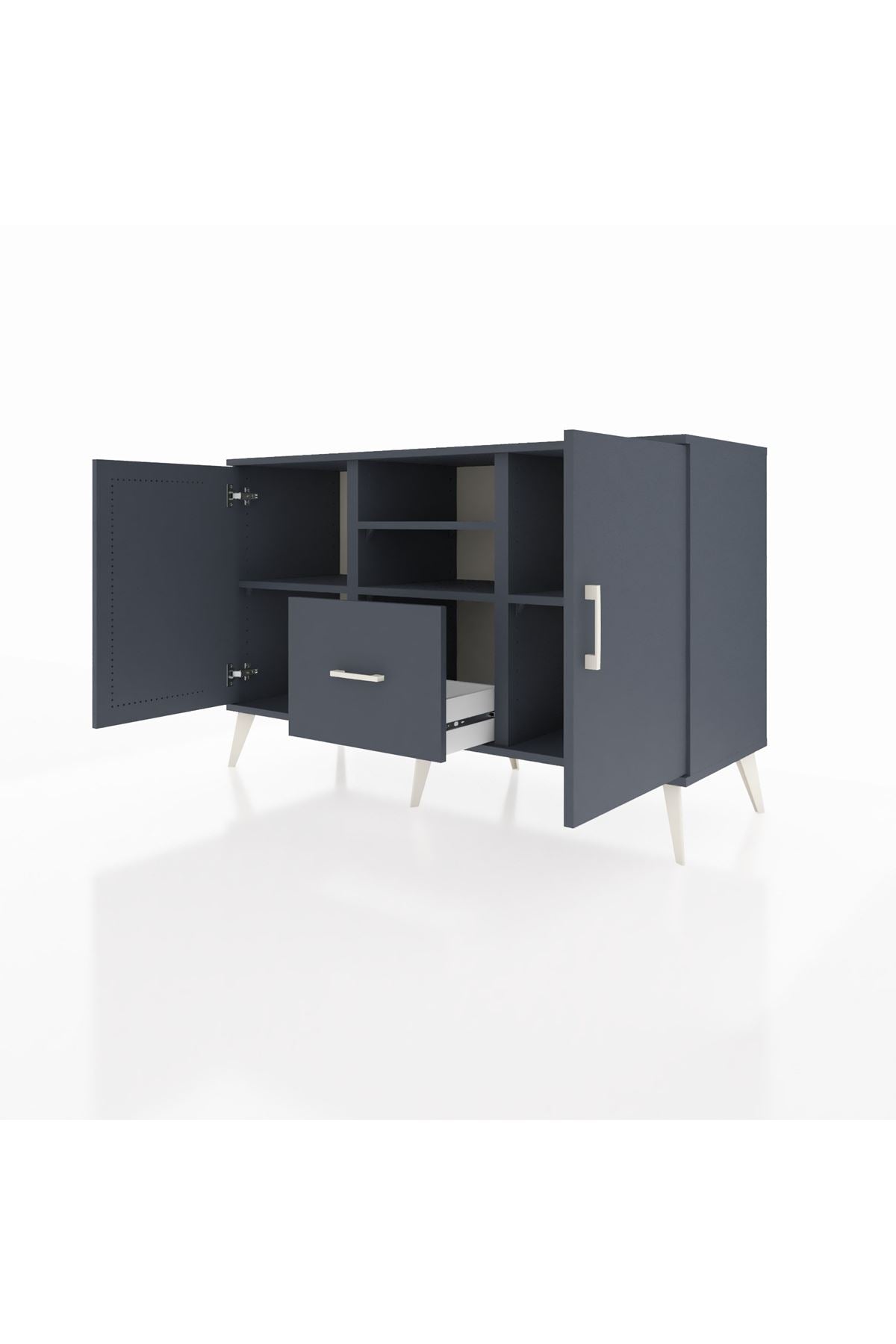 Kronos Konsol 4 Raflı Tek Çekmeceli 2 Kapaklı 132x59x83 - S606M036V17C