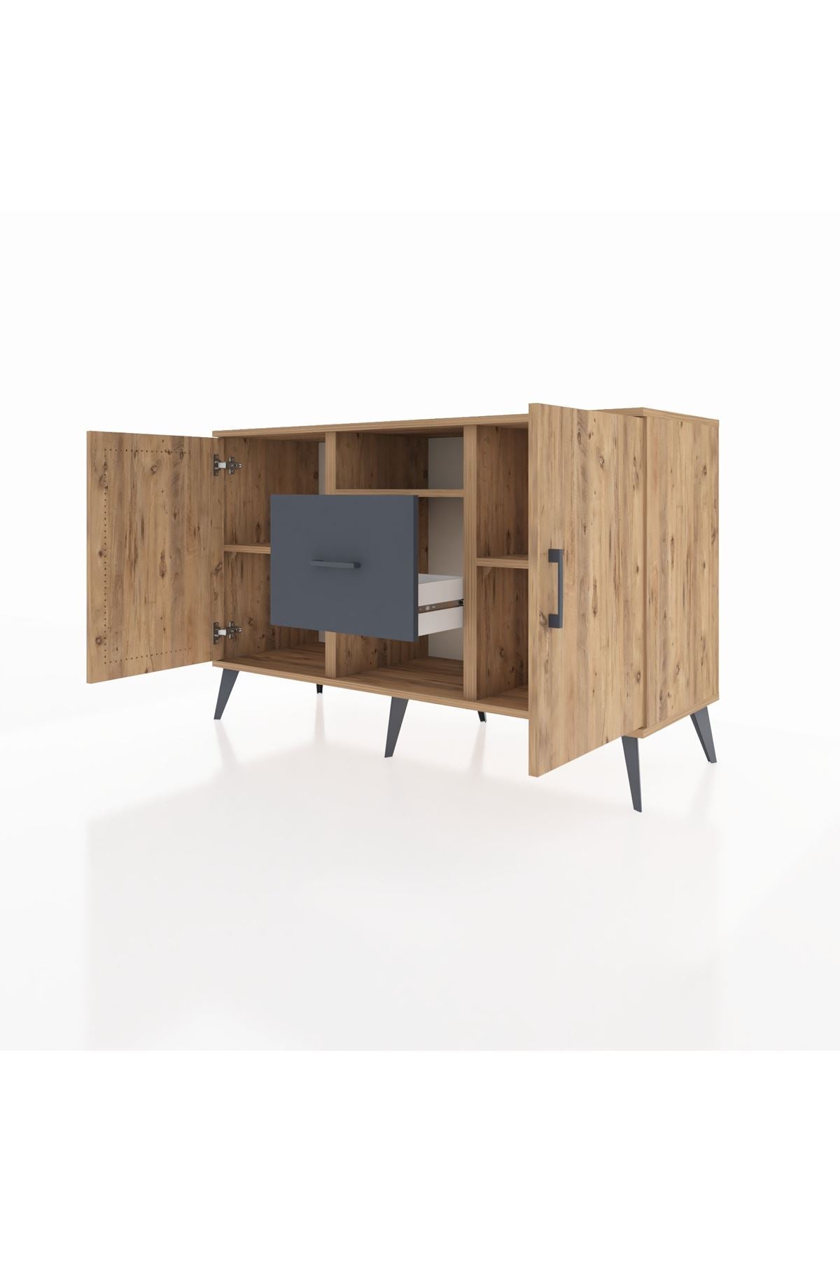 Kronos Konsol 3 Raflı Tek Çekmeceli 2 Kapaklı 132x59x83 - S606M037V20C