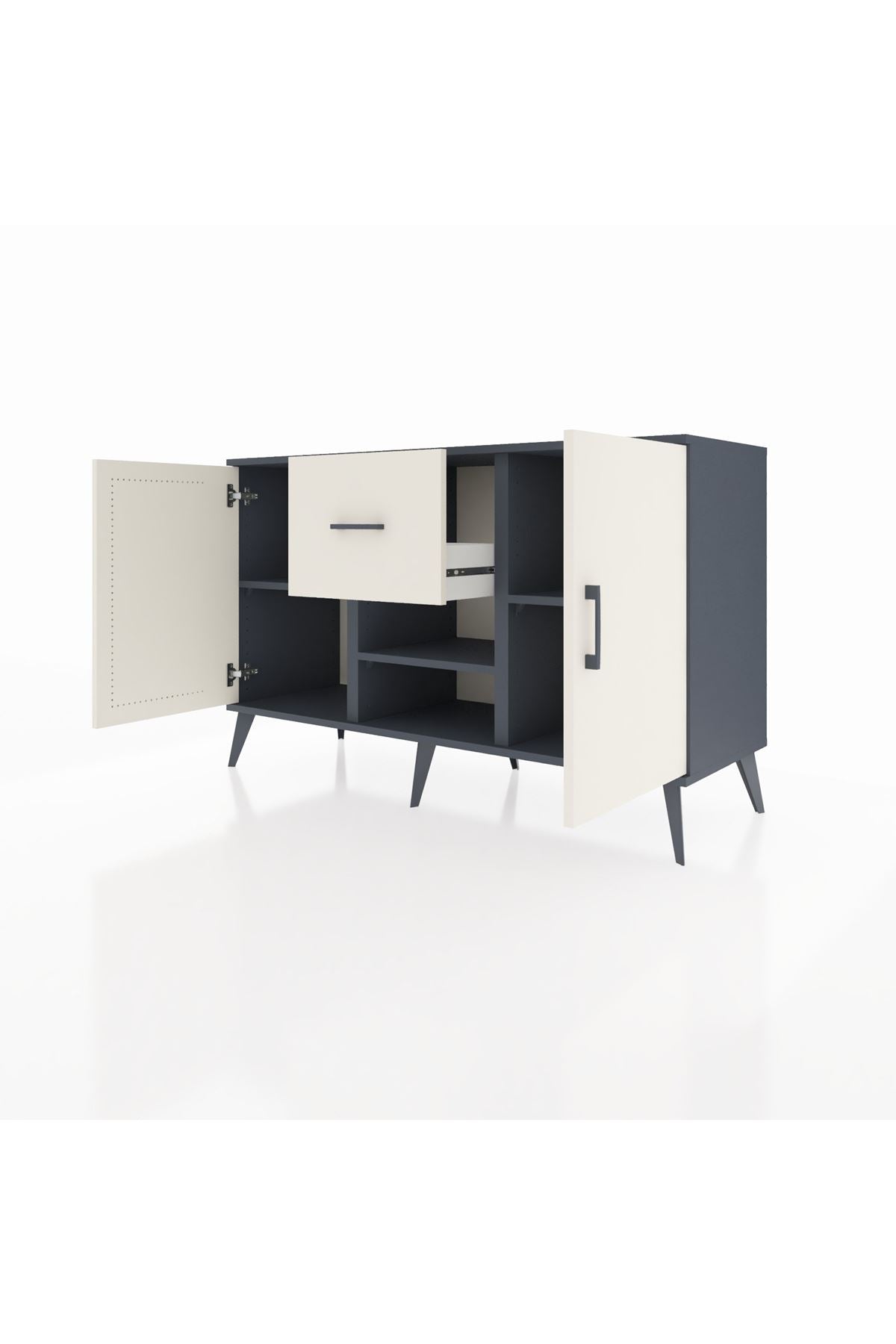 Kronos Konsol 3 Raflı Tek Çekmeceli 2 Kapaklı 132x59x83 - S606M038V13C