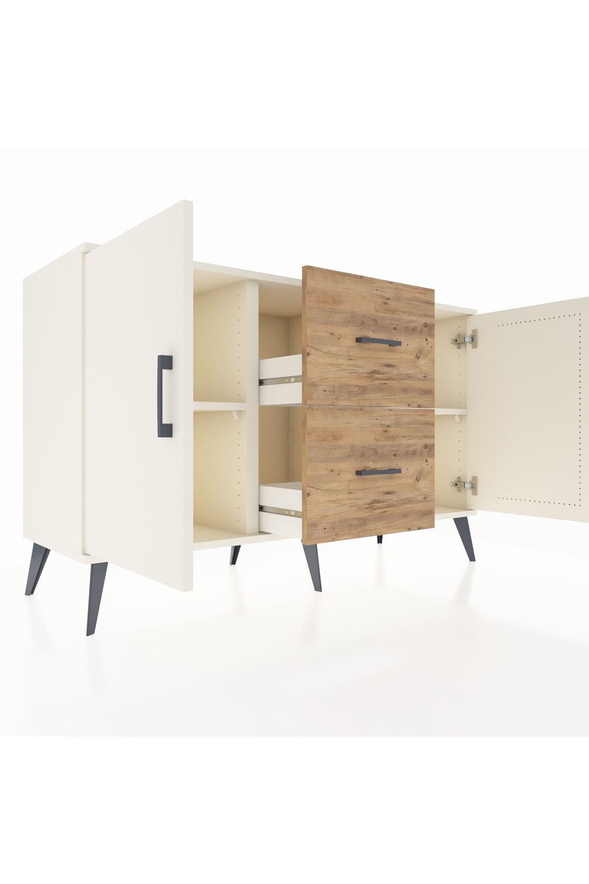 Kronos Konsol 2 Raflı 2 Çekmeceli 2 Kapaklı 132x59x83 - S606M039V06C