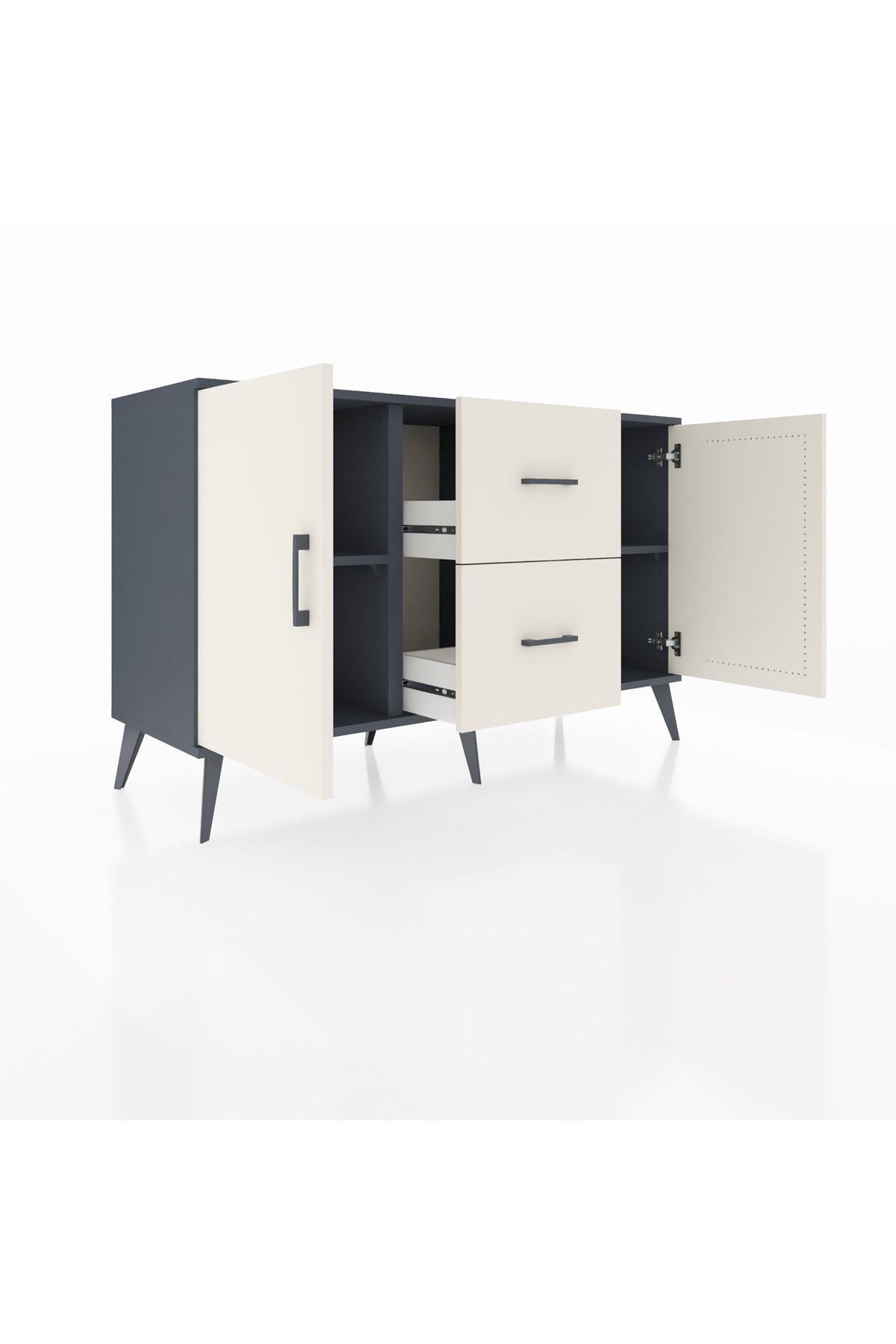Kronos Konsol 2 Raflı 2 Çekmeceli 2 Kapaklı 132x59x83 - S606M039V13C