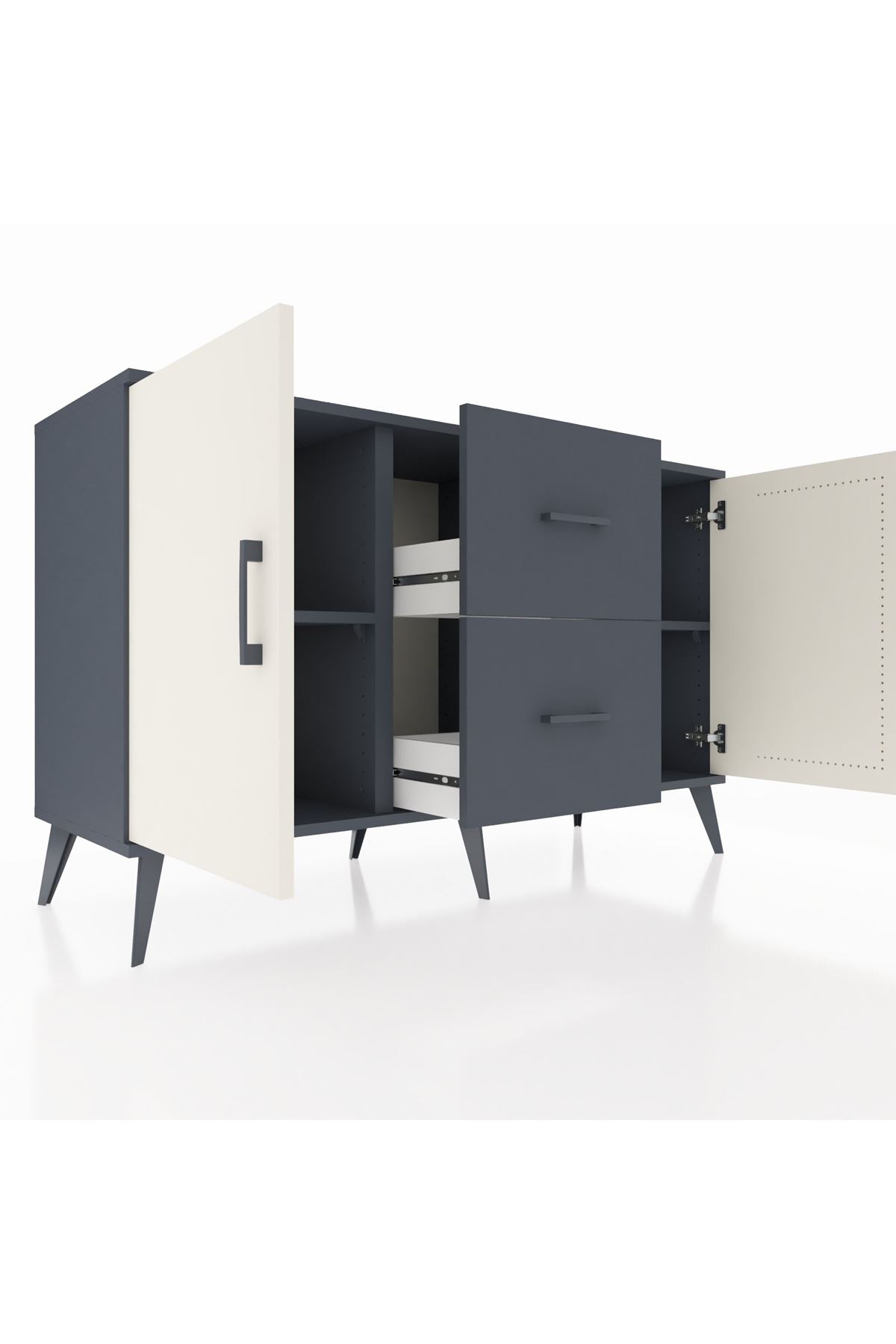 Kronos Konsol 2 Raflı 2 Çekmeceli 2 Kapaklı 132x59x83 - S606M039V14C