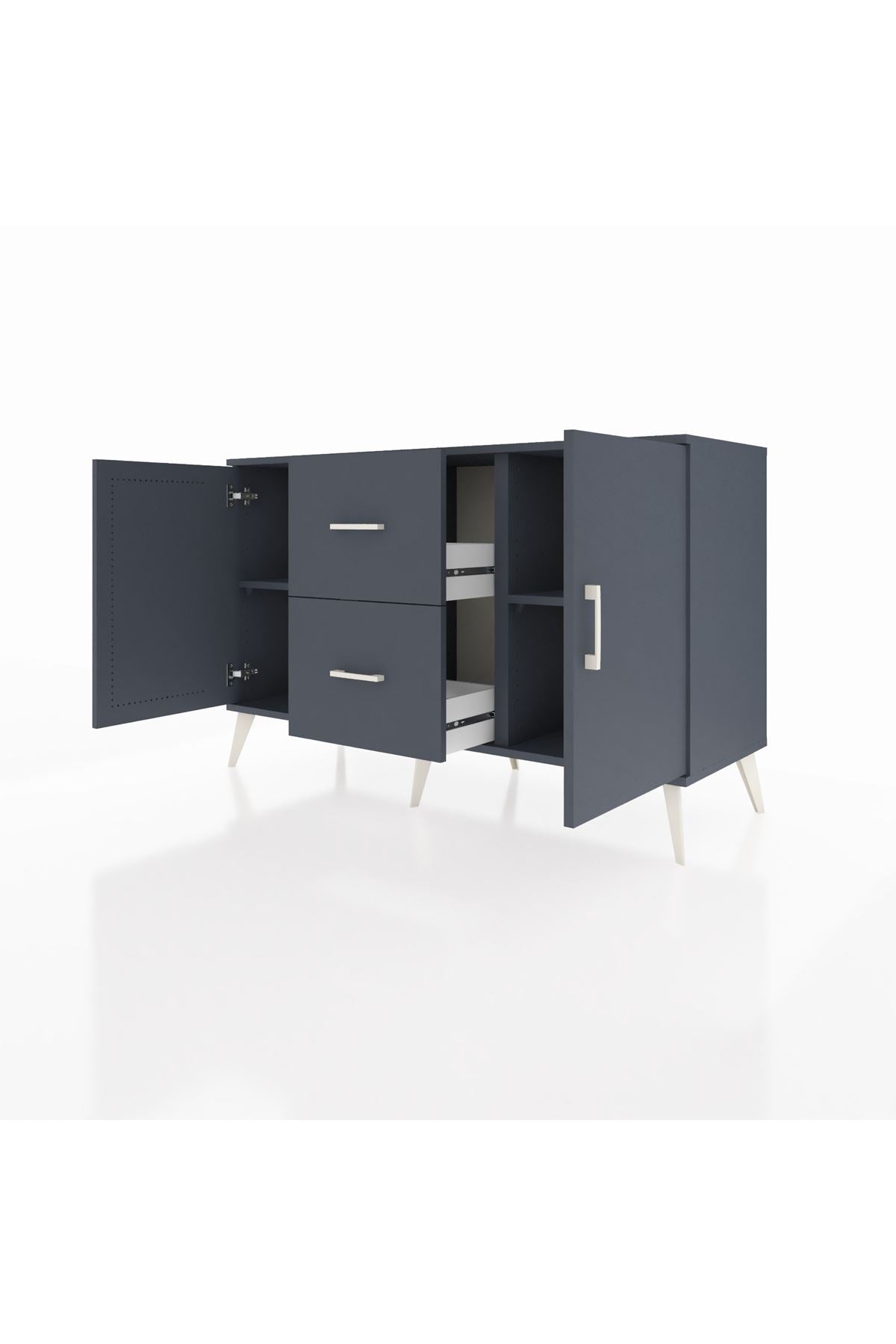 Kronos Konsol 2 Raflı 2 Çekmeceli 2 Kapaklı 132x59x83 - S606M039V17C