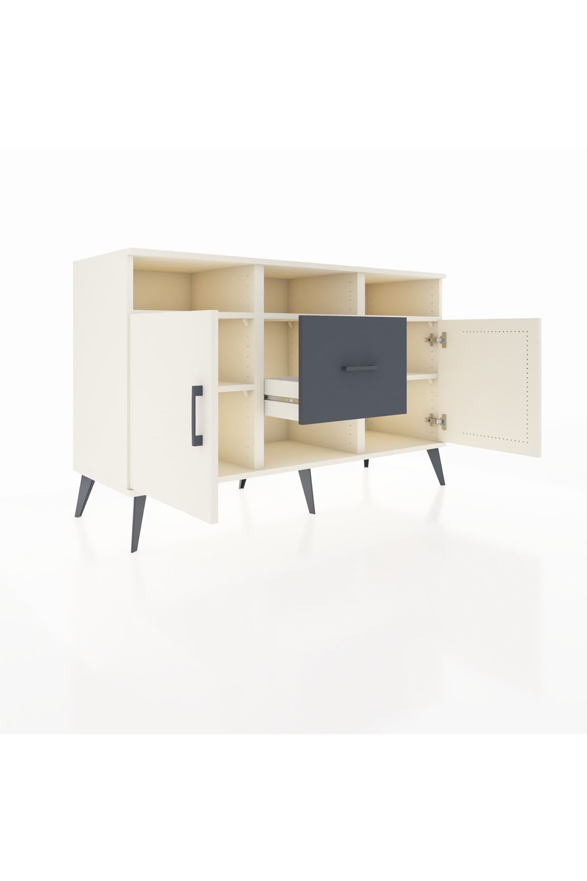 Kronos Konsol 5 Raflı Tek Çekmeceli 2 Kapaklı 132x59x83 - S606M040V05C