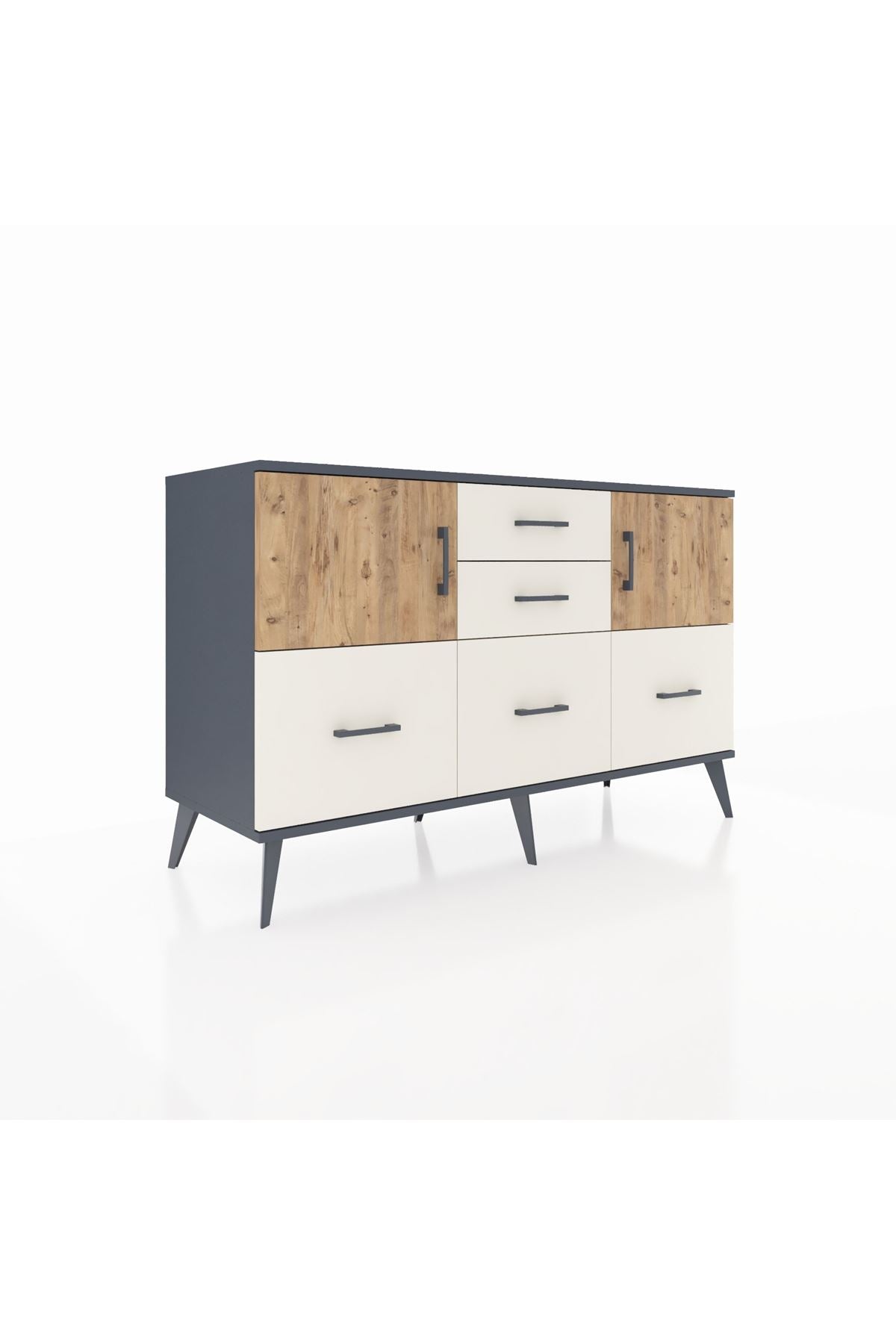 Kronos Konsol 2 Raflı 5 Çekmeceli 2 Kapaklı 132x59x83 - S606M042V10C