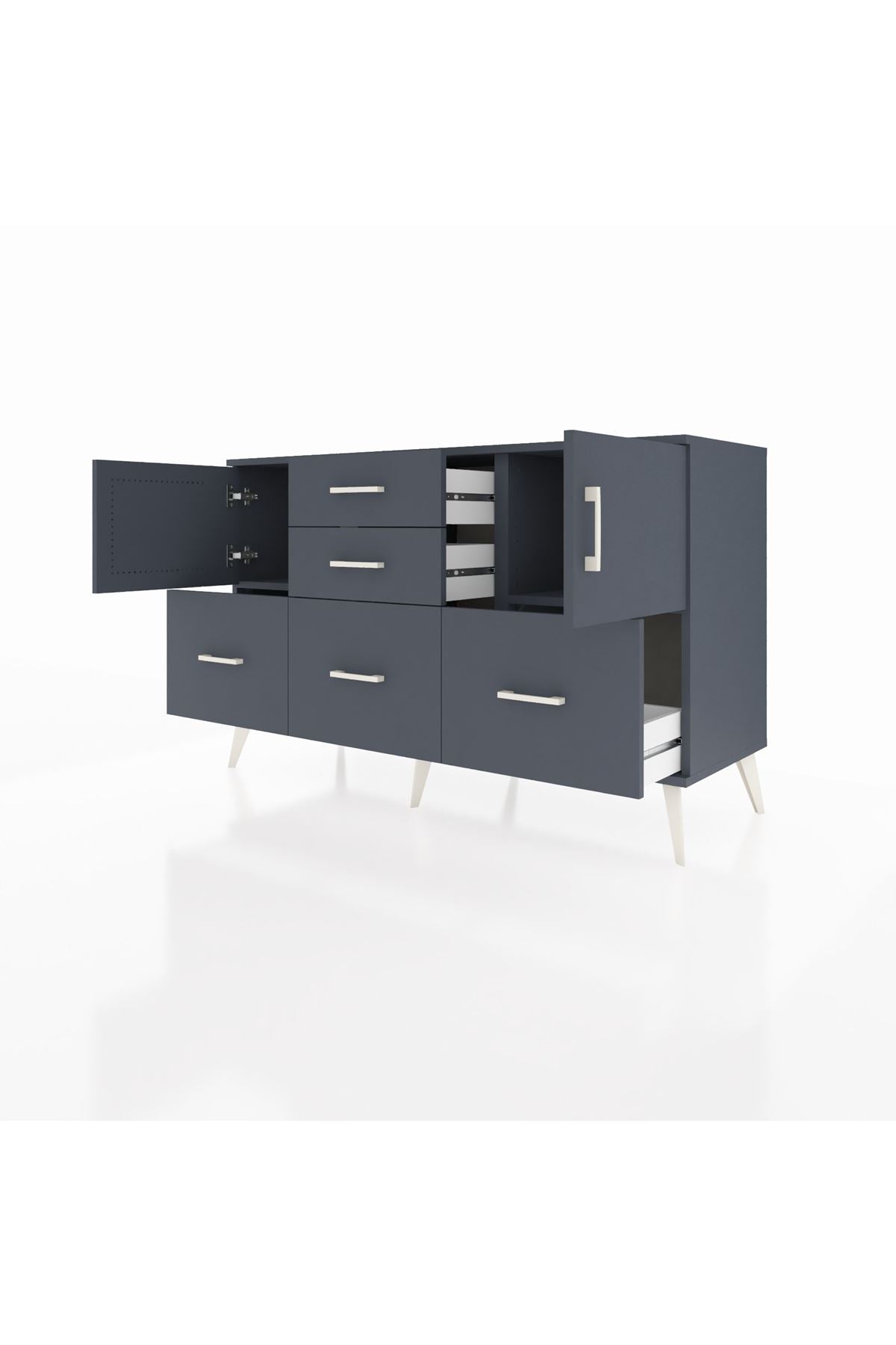 Kronos Konsol 2 Raflı 5 Çekmeceli 2 Kapaklı 132x59x83 - S606M042V17C