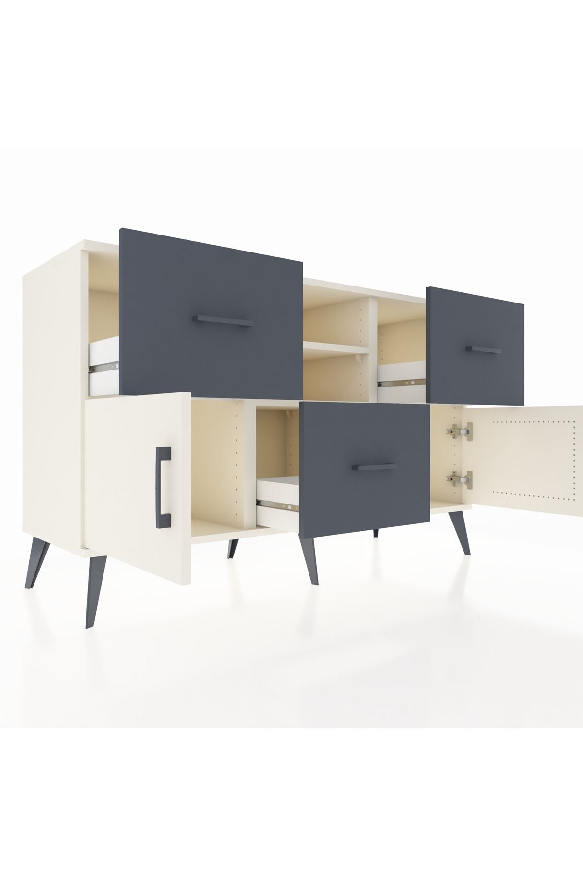 Kronos Konsol 2 Raflı 3 Çekmeceli 2 Kapaklı 132x59x83 - S606M043V05C