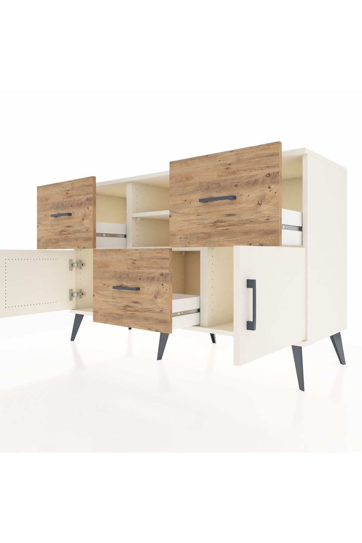 Kronos Konsol 2 Raflı 3 Çekmeceli 2 Kapaklı 132x59x83 - S606M043V06C